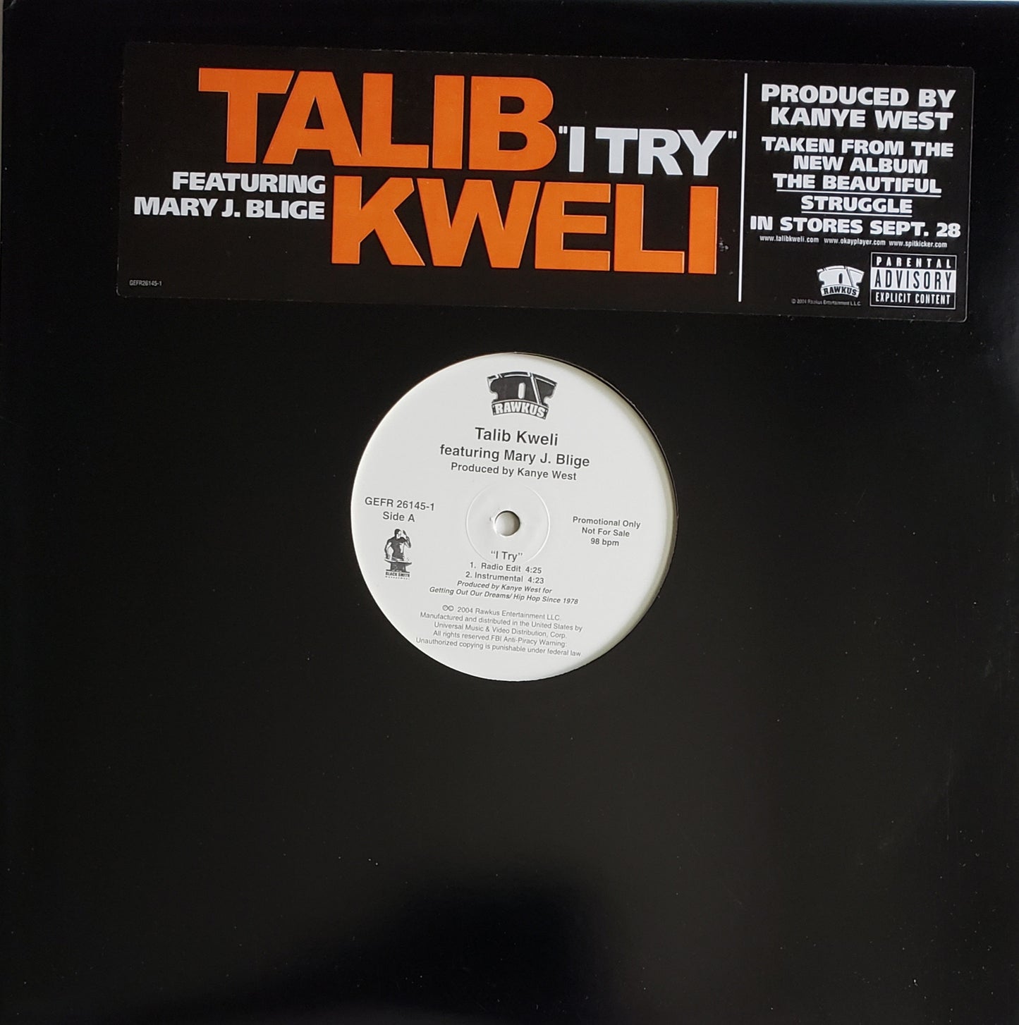 TALIB KWELI featuring Mary J Blige "I TRY" (12" Vinyl)Vintage