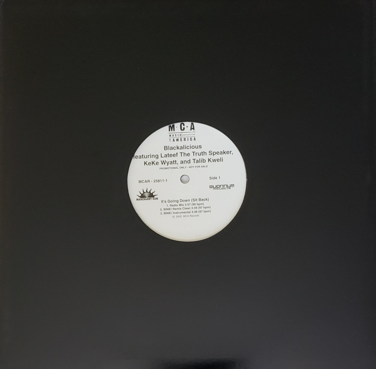 Blackalicious "It's Going Down (Sit Back) Remixes" (12" Vinyl)