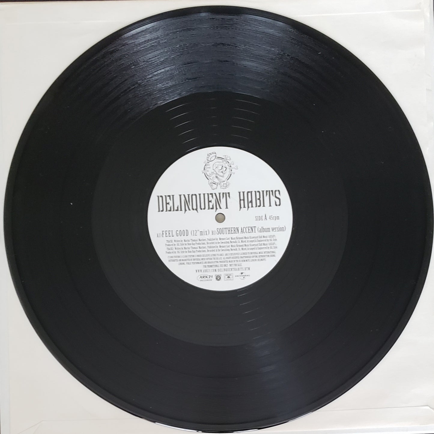 Delinquent Habits–Feel Good (12" Mix)Southern Accent (Album Version) 12' Vinyl-RARE!!
