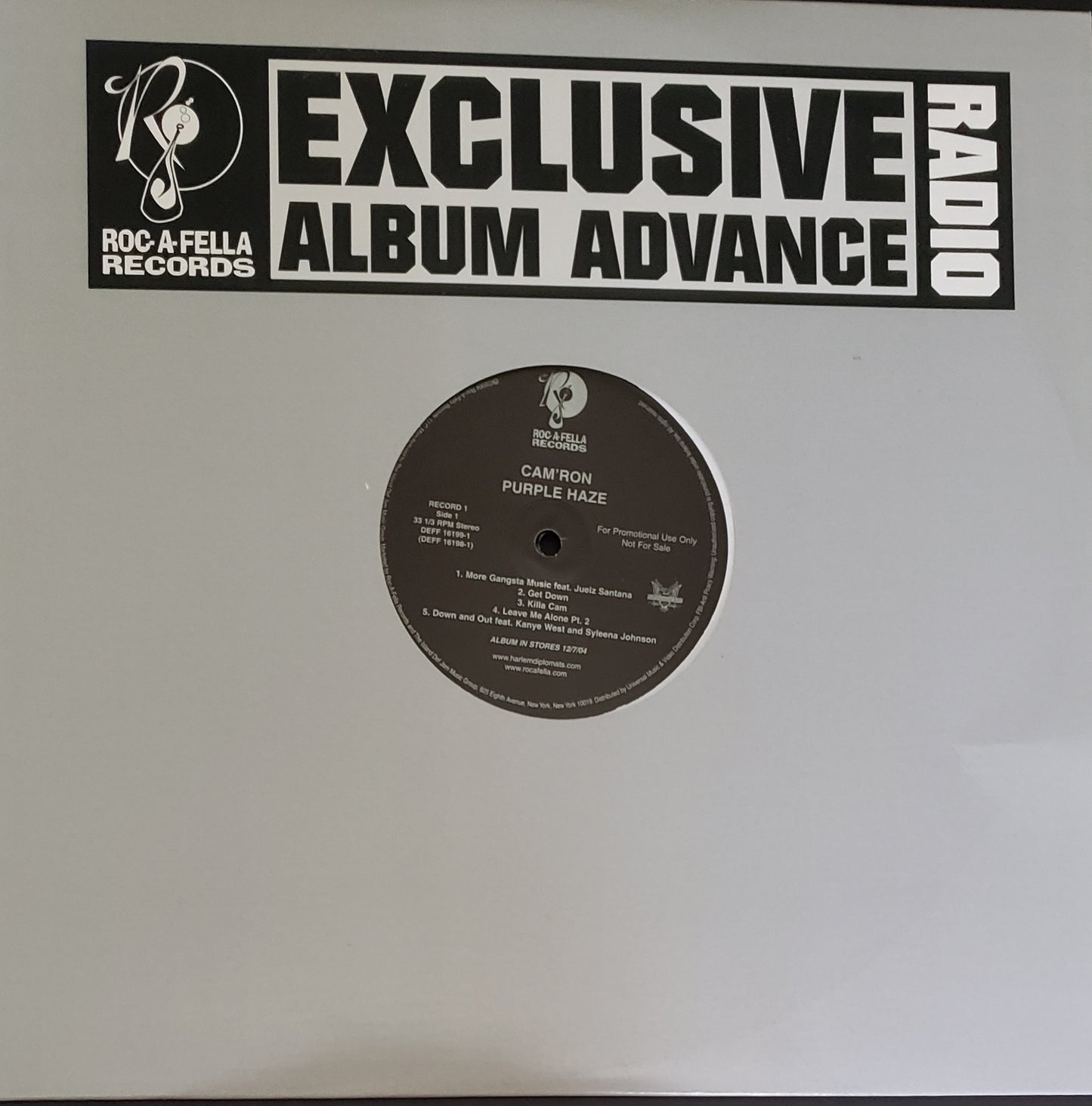 CAM'RON "PURPLE HAZE" (2 X LP Vinyl) Exclusive Radio Advance