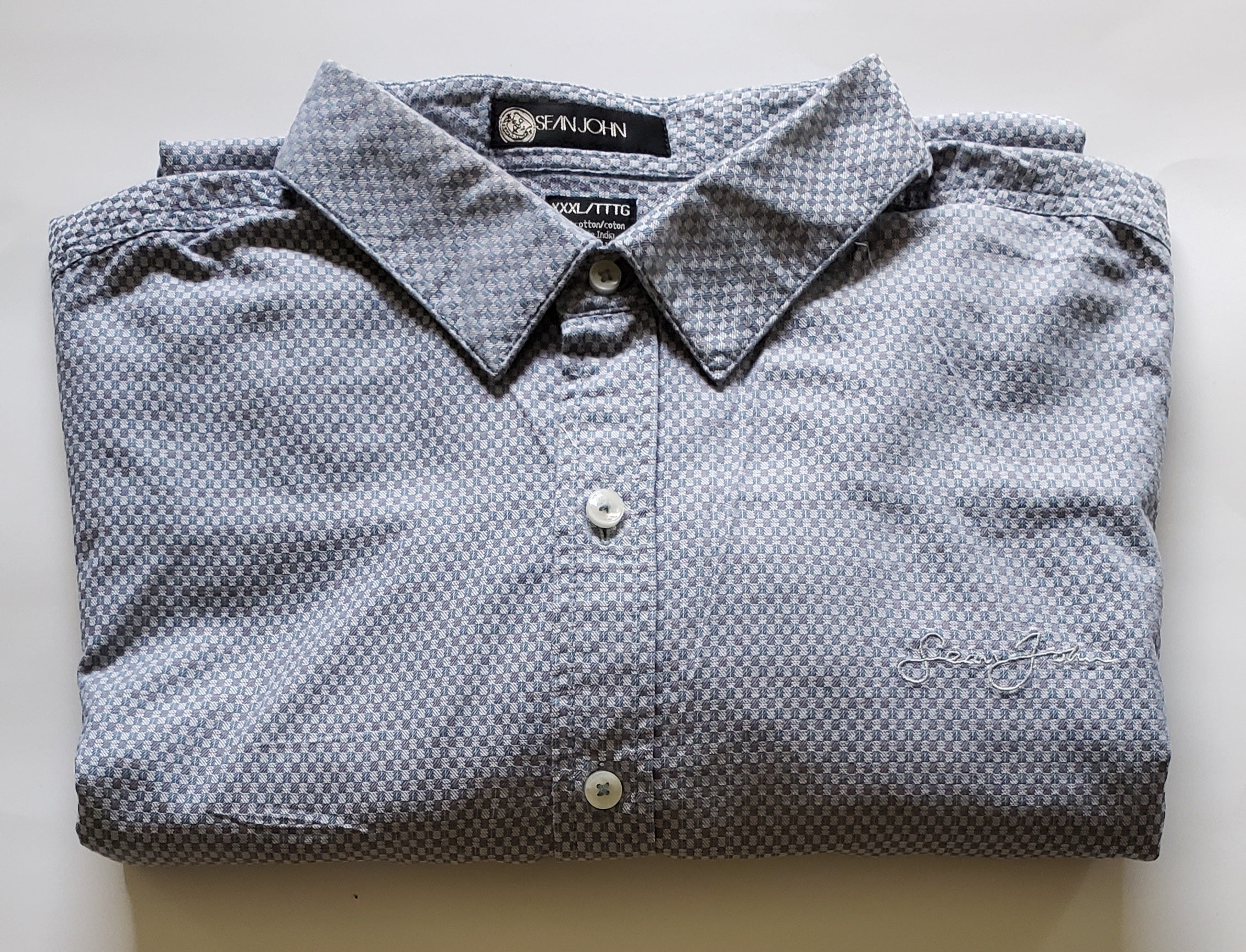 sean john dress shirts Sean John Men's Long Sleeve Dress Shirt w/Cuffs (XXXL/TTTG) Vintage – Total Vintage