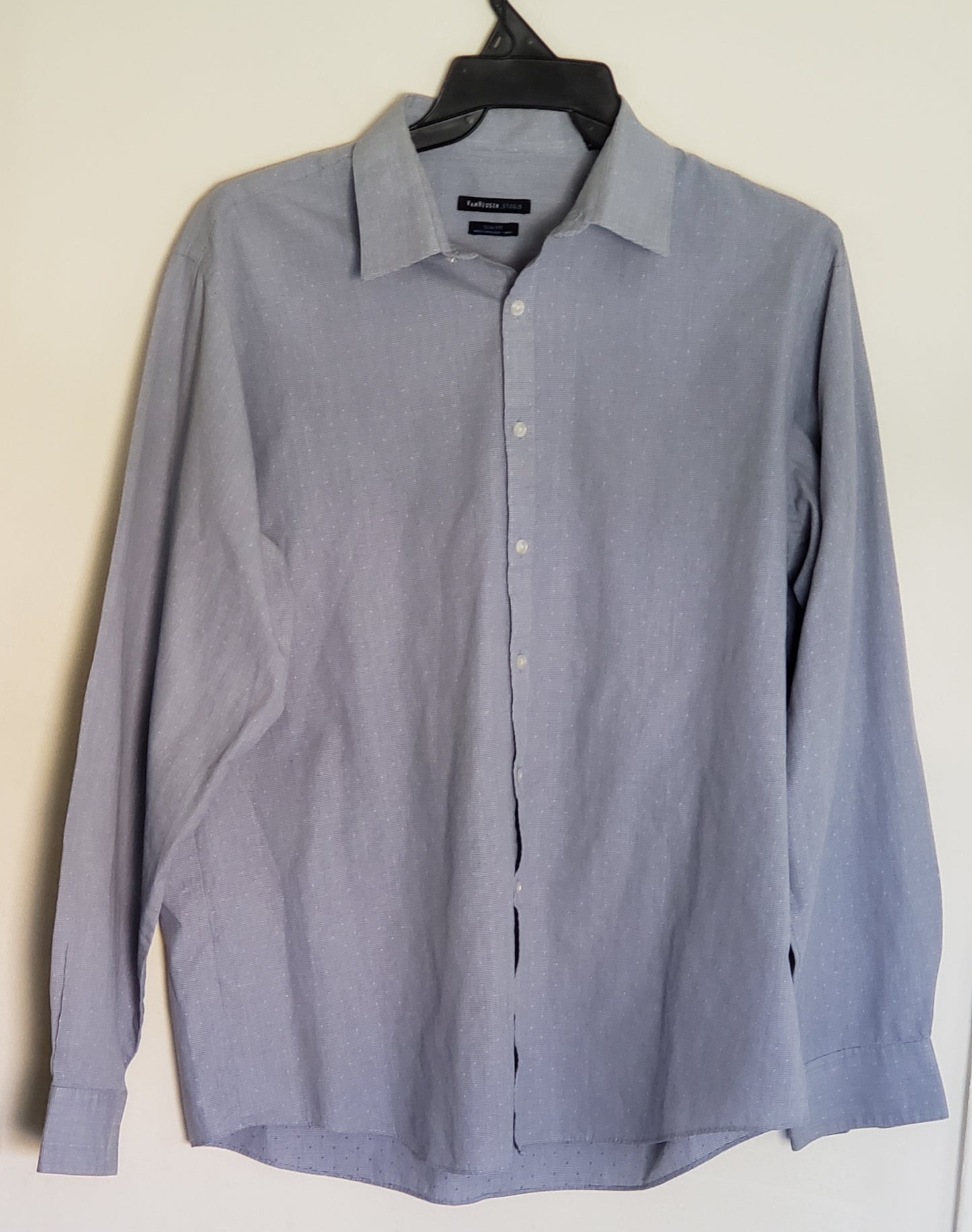 VANHEUSEN_STUDIO Men's Long Sleeve Dress Shirt Slim Fit (16 1/2-38/37)