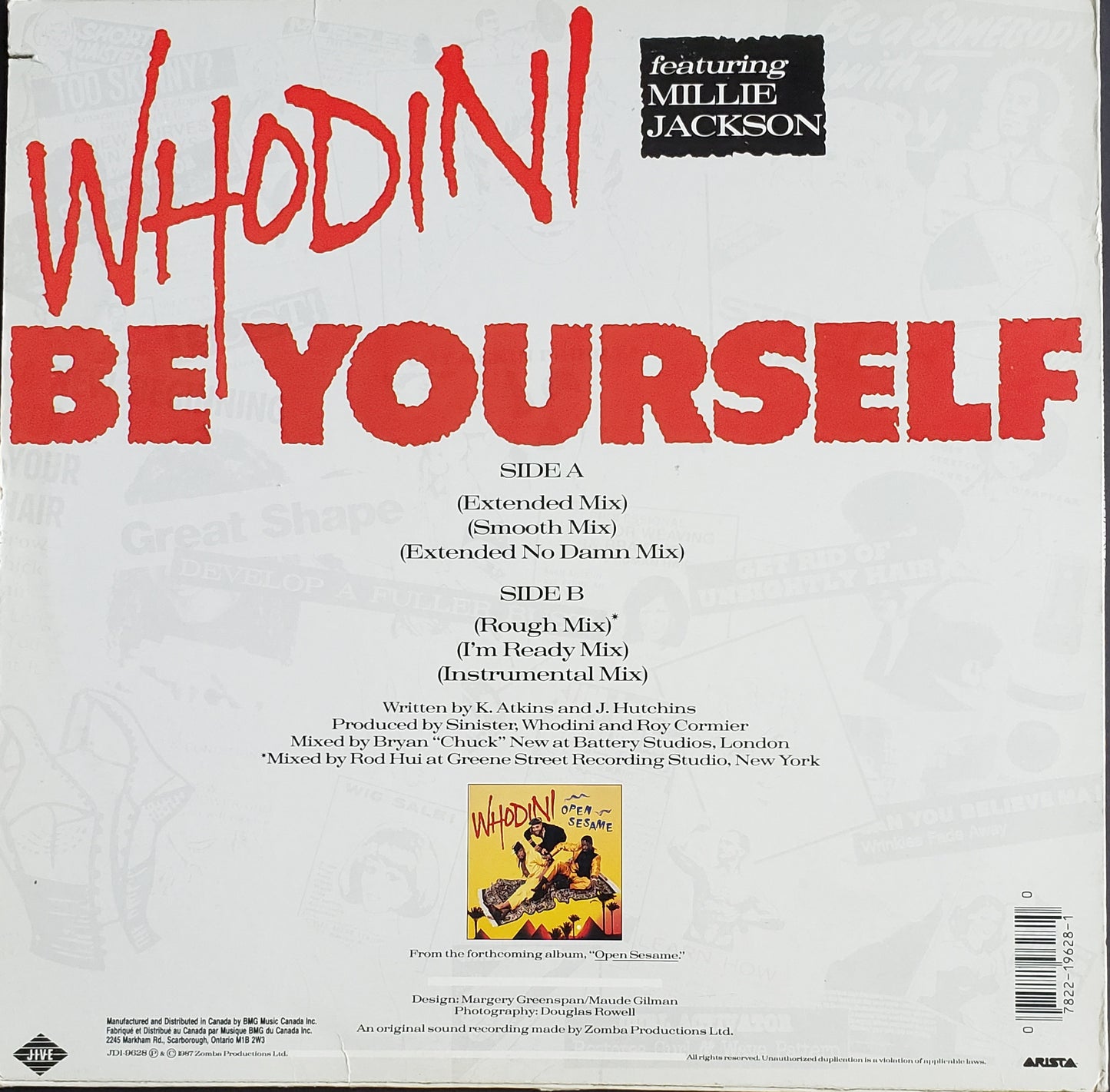Whodini - Featuring Millie Jackson - Be Yourself (12" Vinyl) Vintage-RARE!!