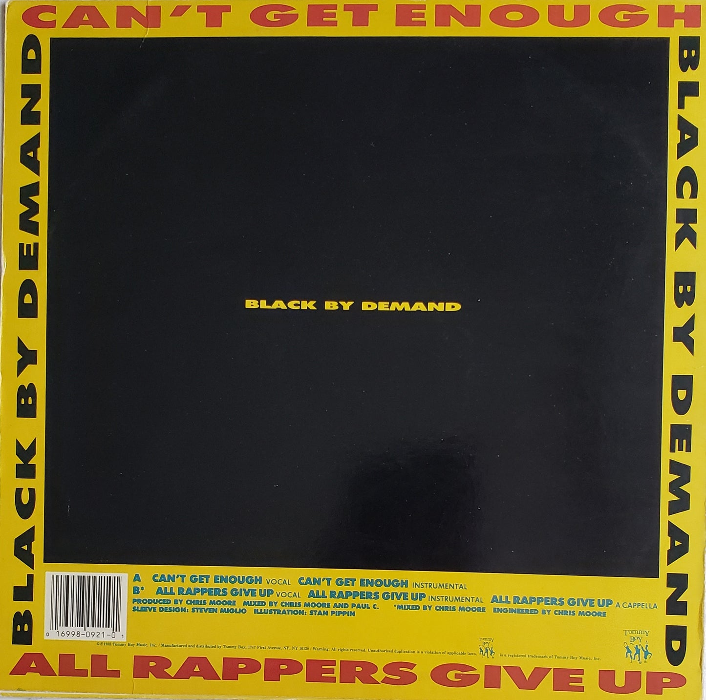 Black By Demand "Can't Get Enough / All Rappers Give Up (12" Vinyl) Vintage