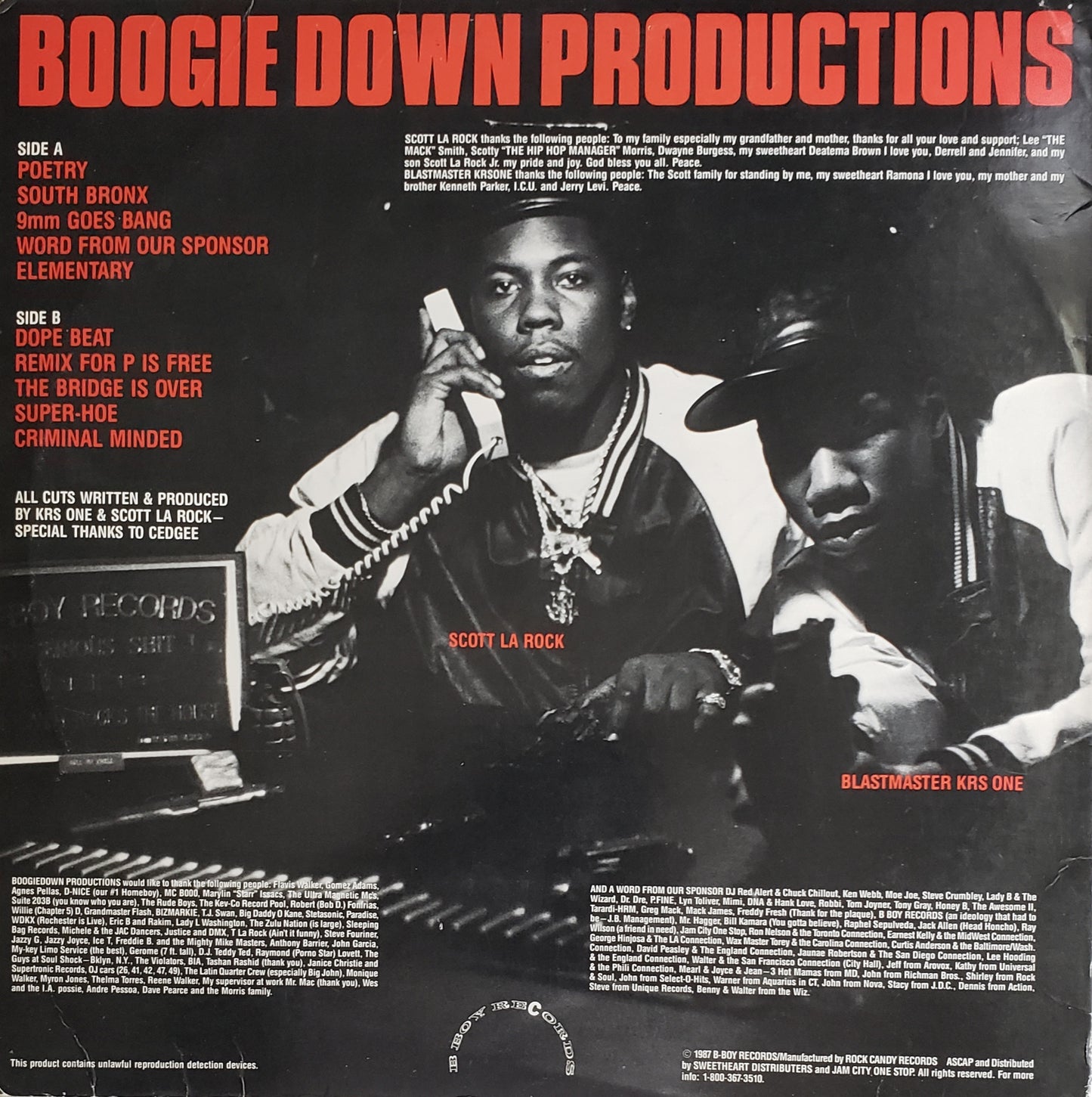 Boogie Down Productions – Criminal Minded (Vinyl LP Album) Vintage-ORIGINAL!!