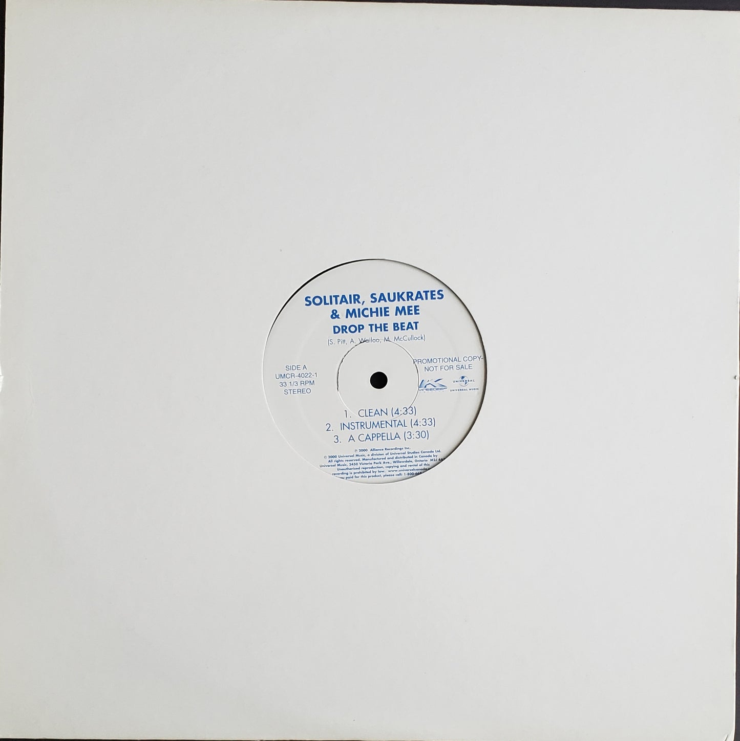 Kardinal Offishall/Saukrates/Michie Mee & Solitair "Drop The Beat/ Husslin" (12" Vinyl)
