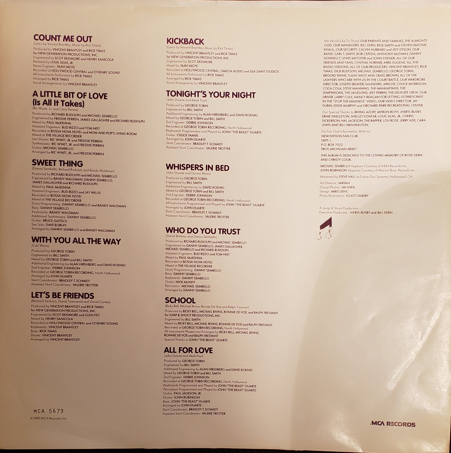 New Edition "All For Love" (Vinyl LP) RARE!!