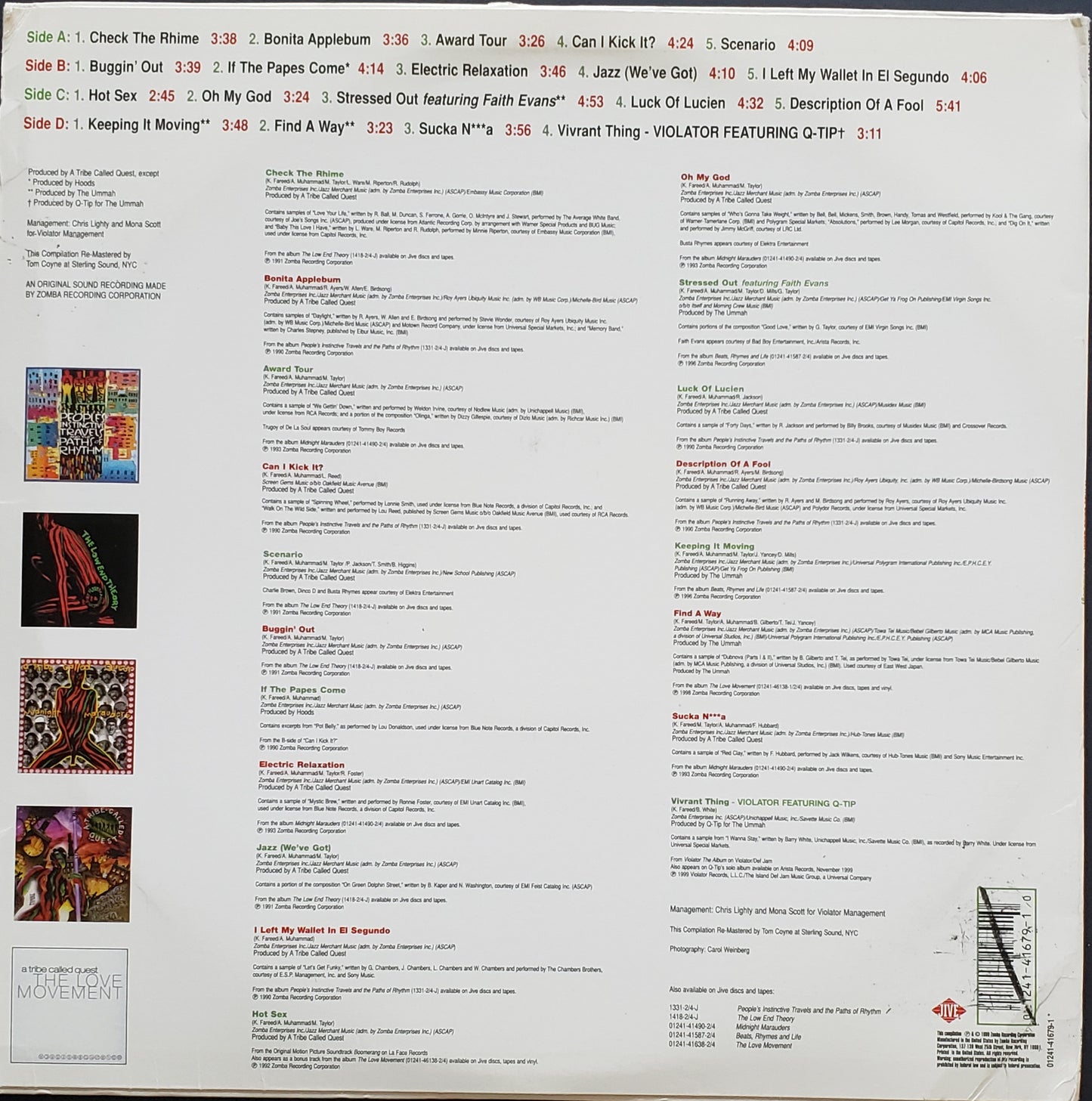 A Tribe Called Quest-"The Anthology" (2X LP Vinyl Record) ORIGINAL