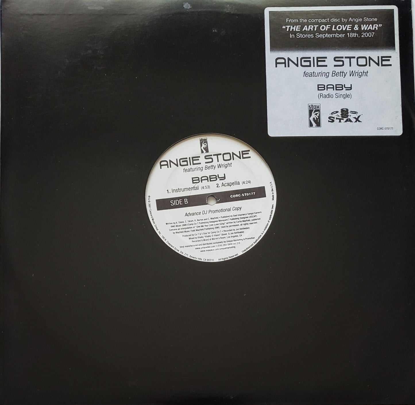 Angie Stone Featuring Betty Wright – Baby (12" Vinyl) RARE!!!