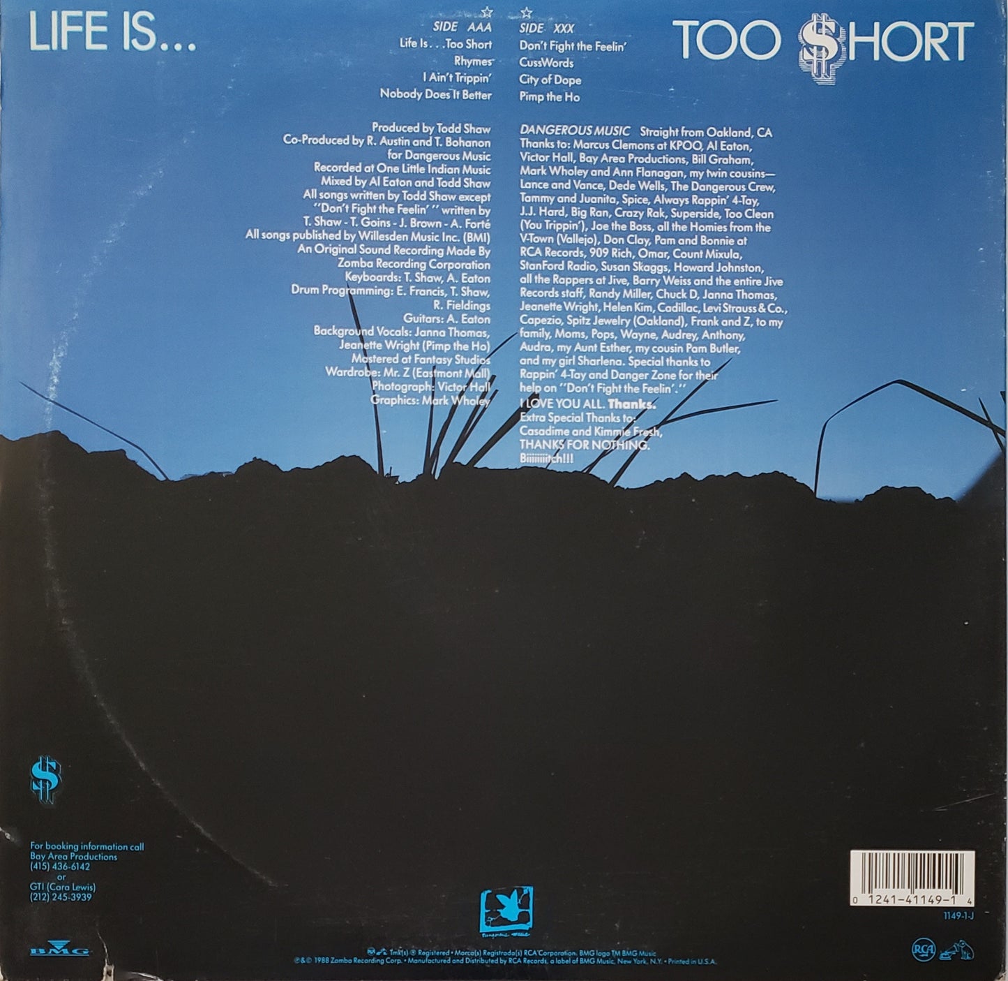TOO SHORT "Life Is Too $hort" (Vinyl LP Album) RARE!!!