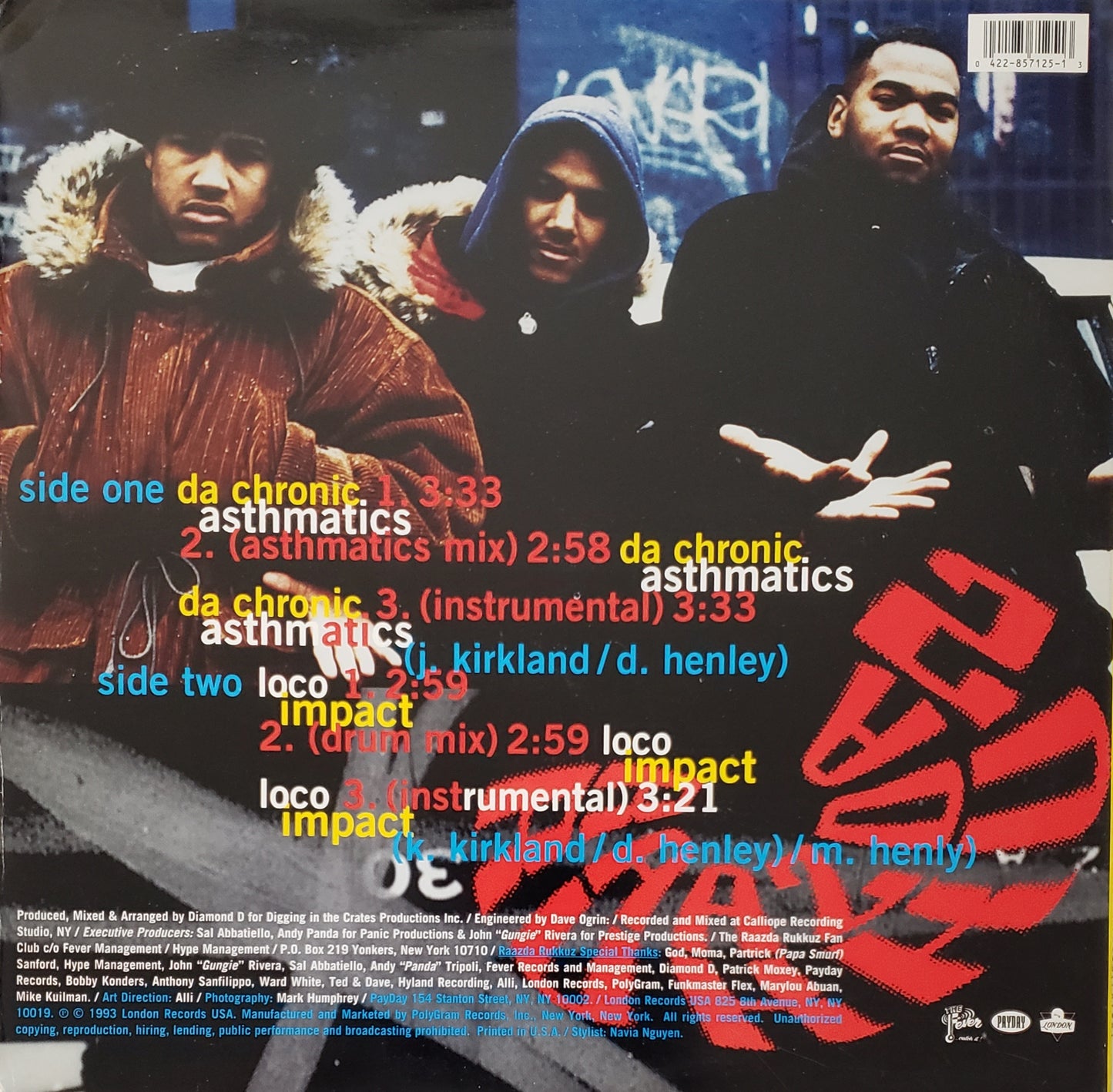 RAAZDA RUKKUZ "Da Chronic Asthmatics/Loco Impact" (12" Vinyl)VINTAGE