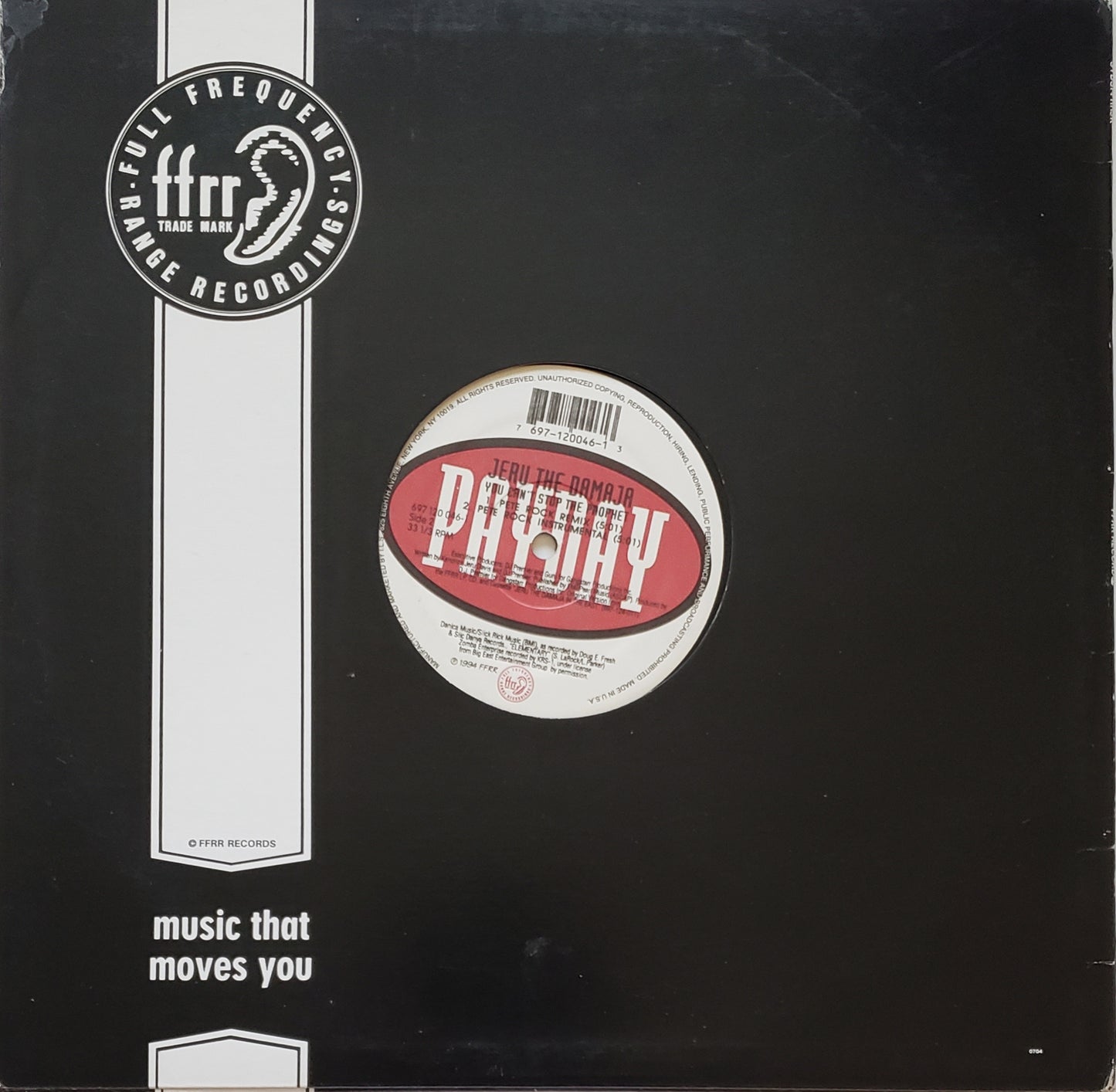 Jeru The Damaja "You Can't Stop The Prophet " (12" Vinyl)VINTAGE-RARE!!