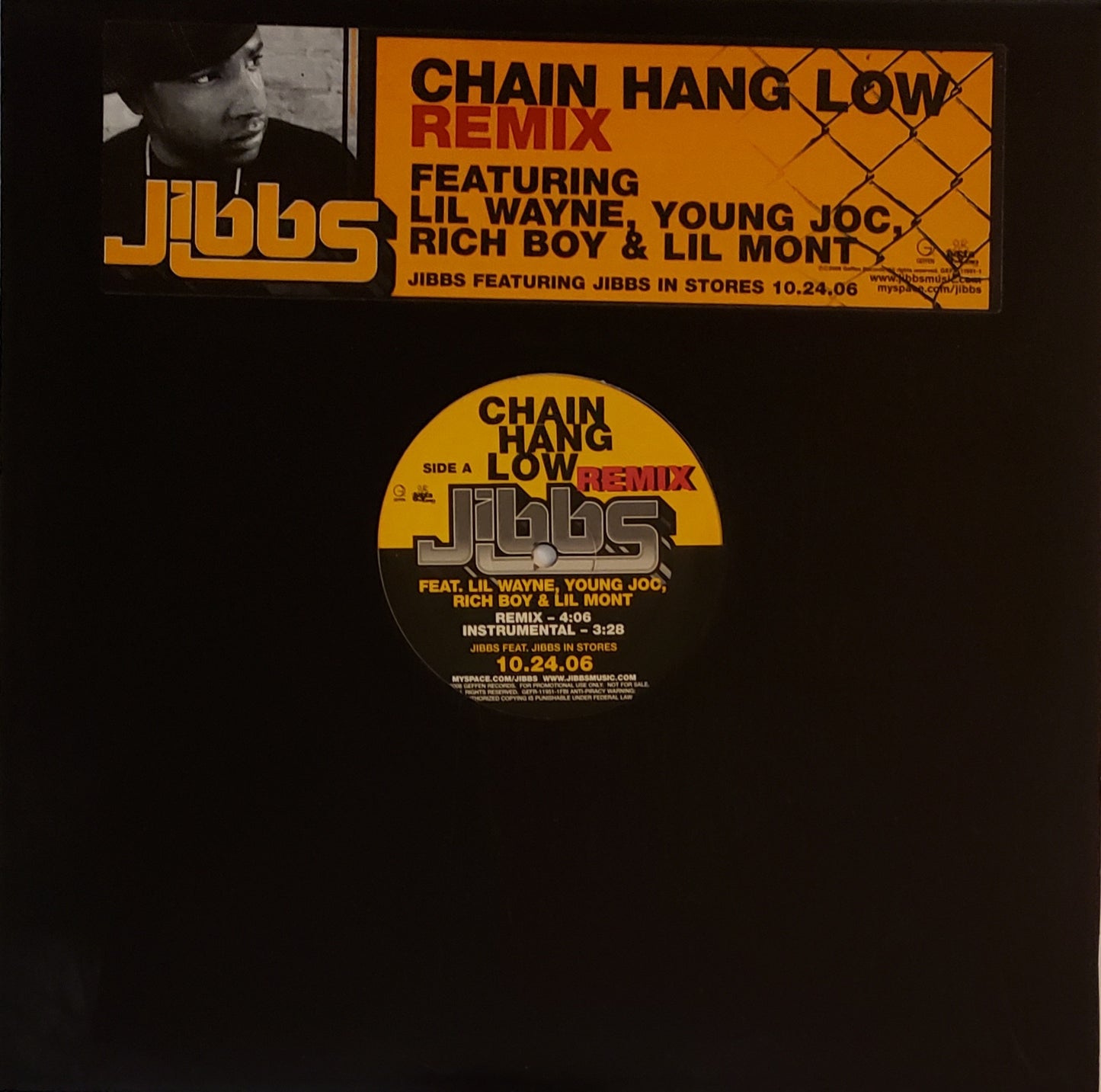 Jibbs "Chain Hang Low" The Remix - Lil Wayne, Young Joc (12" Vinyl)