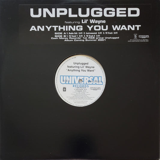 Unplugged - Lil' Wayne "Anything You Want" (12" LP Vinyl) RARE!!