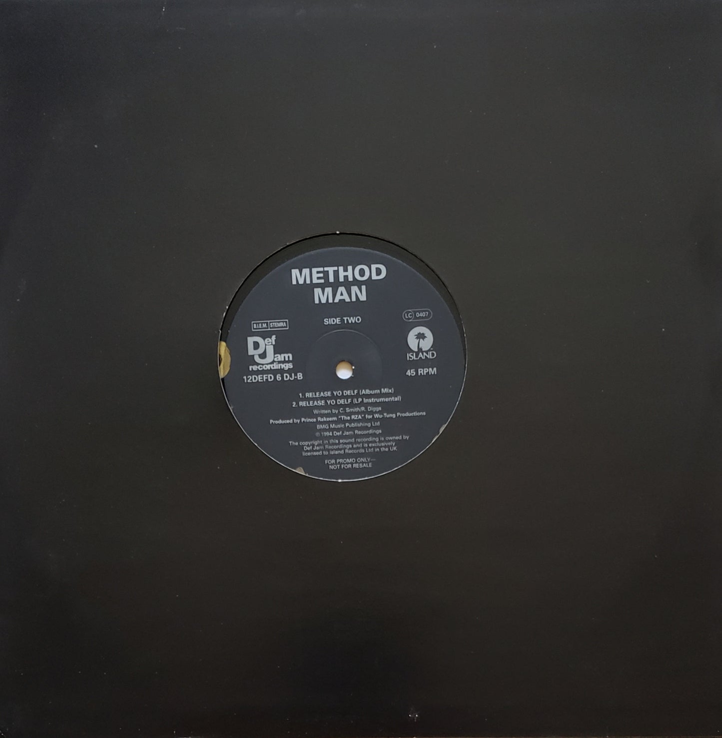 Method Man – Release Yo' Delf (Exclusive UK Mixes) (LP Vinyl)RARE!!