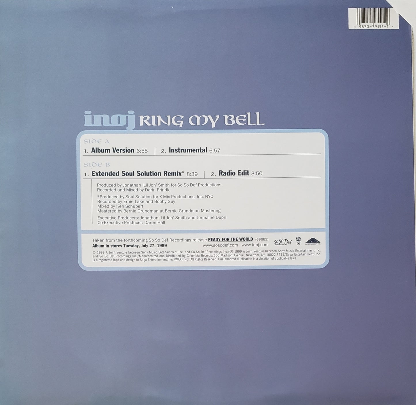 Inoj "Ring My Bell" (12" Vinyl)