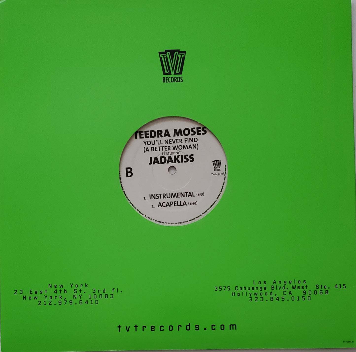 Teedra Moses feat. Jadakiss "You'll Never Find" (A Better Woman) 12" Vinyl