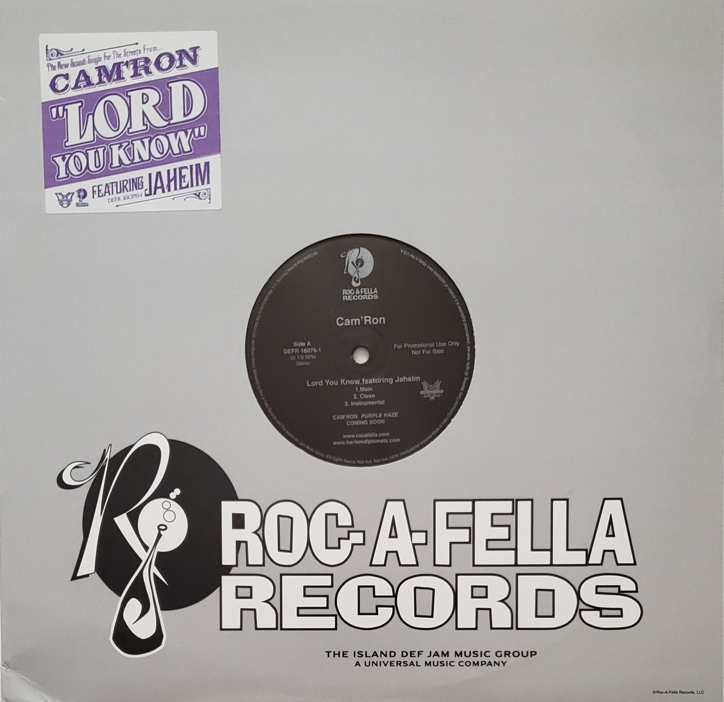 Cam'Ron - Lord You Know feat Jaheim / Hey Lady/Shake (12” Vinyl)