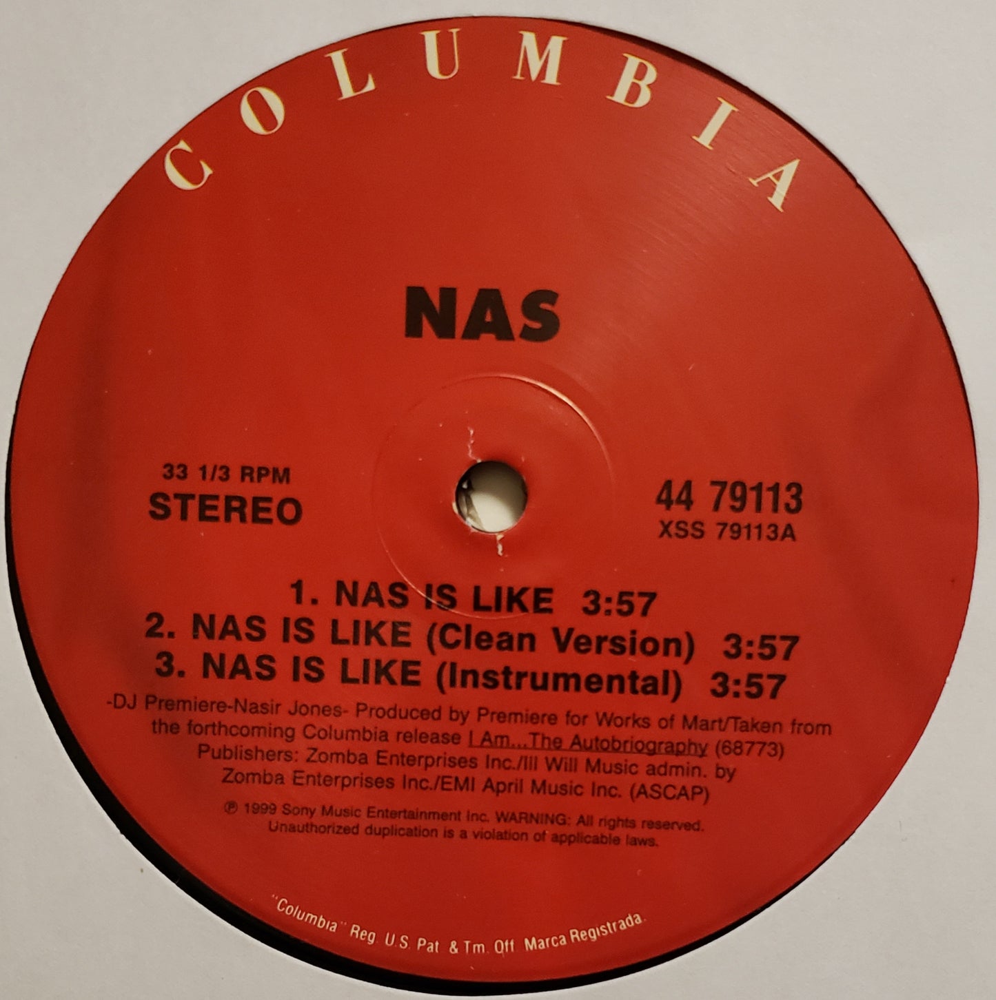 NAS - Nas Is Like / Dr Knockboots (12" Vinyl) RARE!!