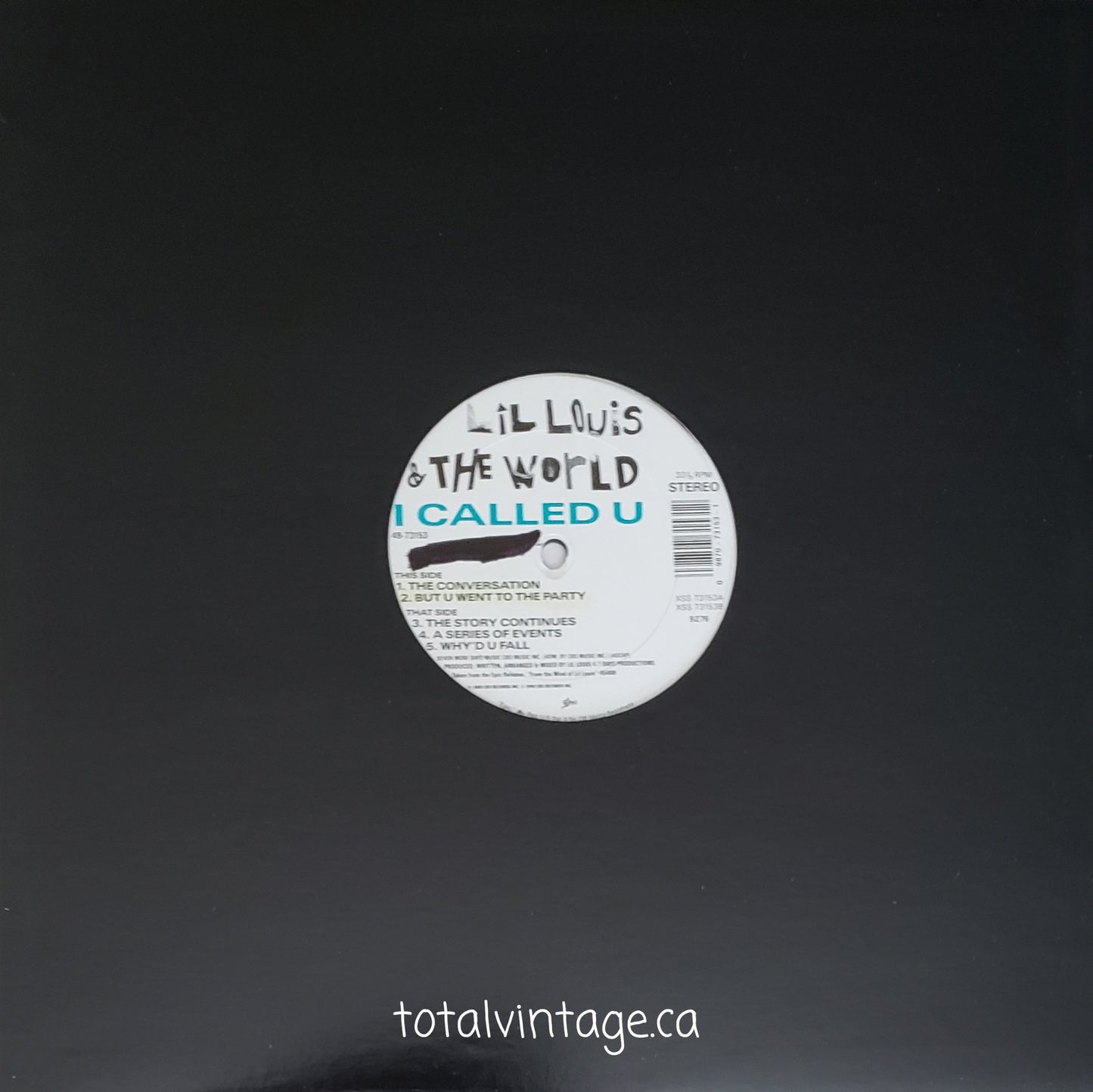 Lil Louis & THE WORLD/I CALLED U (12" Vinyl) Vintage House