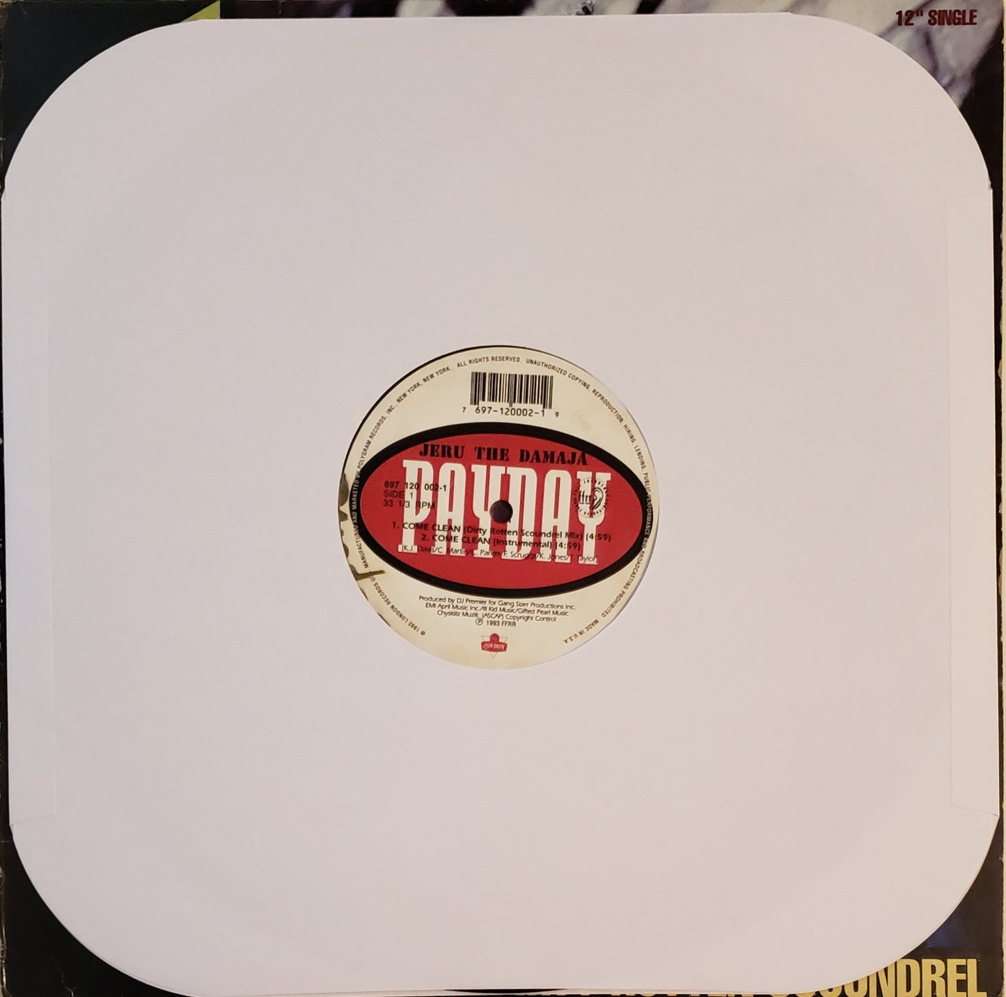JERU THE DAMAJA "COME CLEAN" (12" Vinyl) Vintage-RARE!!