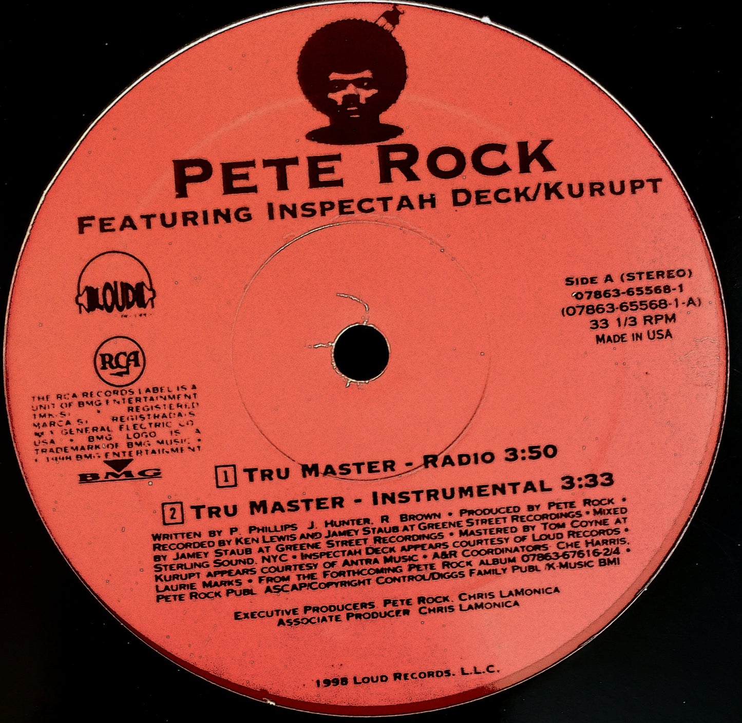 Pete Rock "Tru Master feat INSPECTAH DECK + KURUPT" (12" LP Vinyl)RARE!!