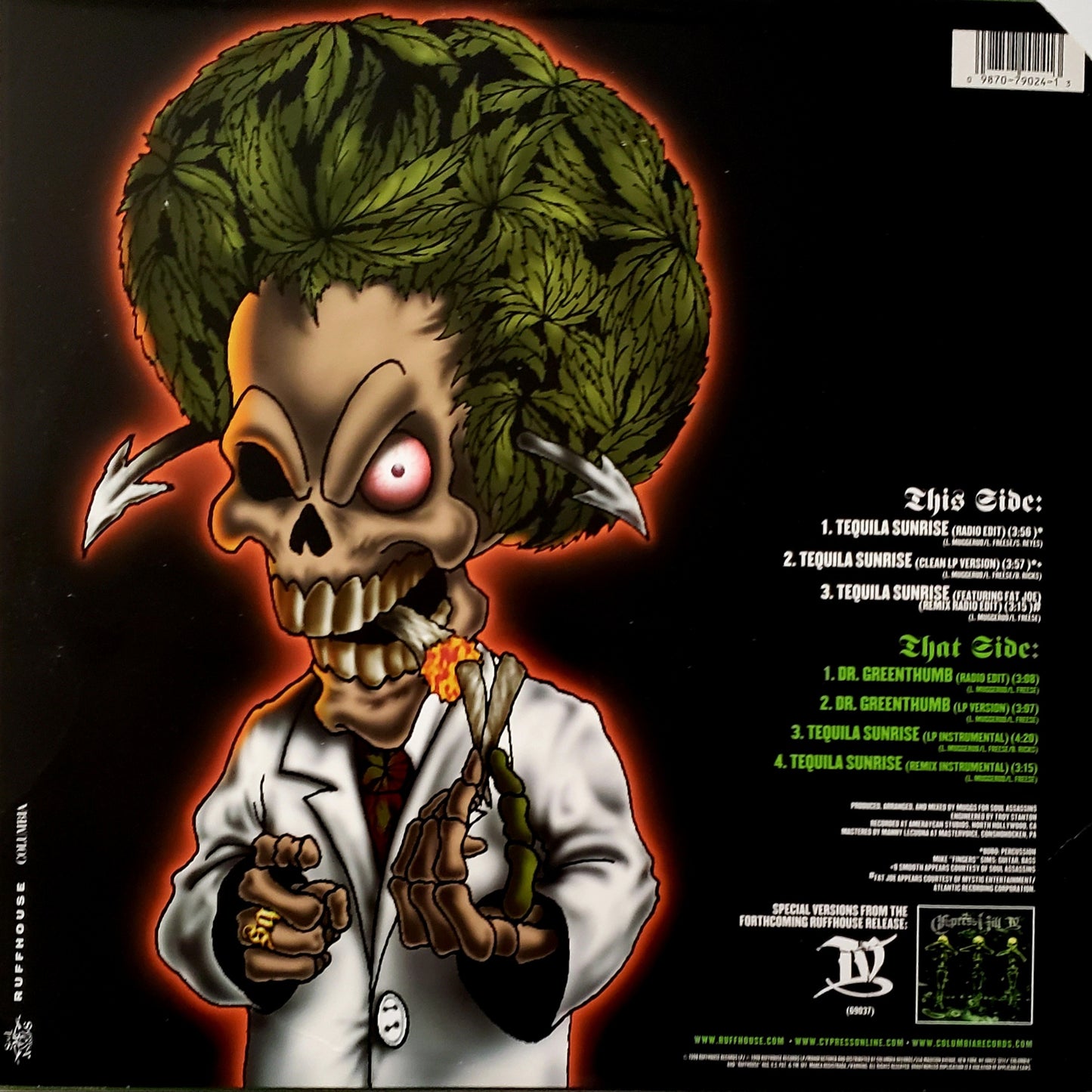 CYPRESS HILL - TEQUILA SUNRISE / DR. GREENTHUMB (12" VINYL)Vintage RARE!!