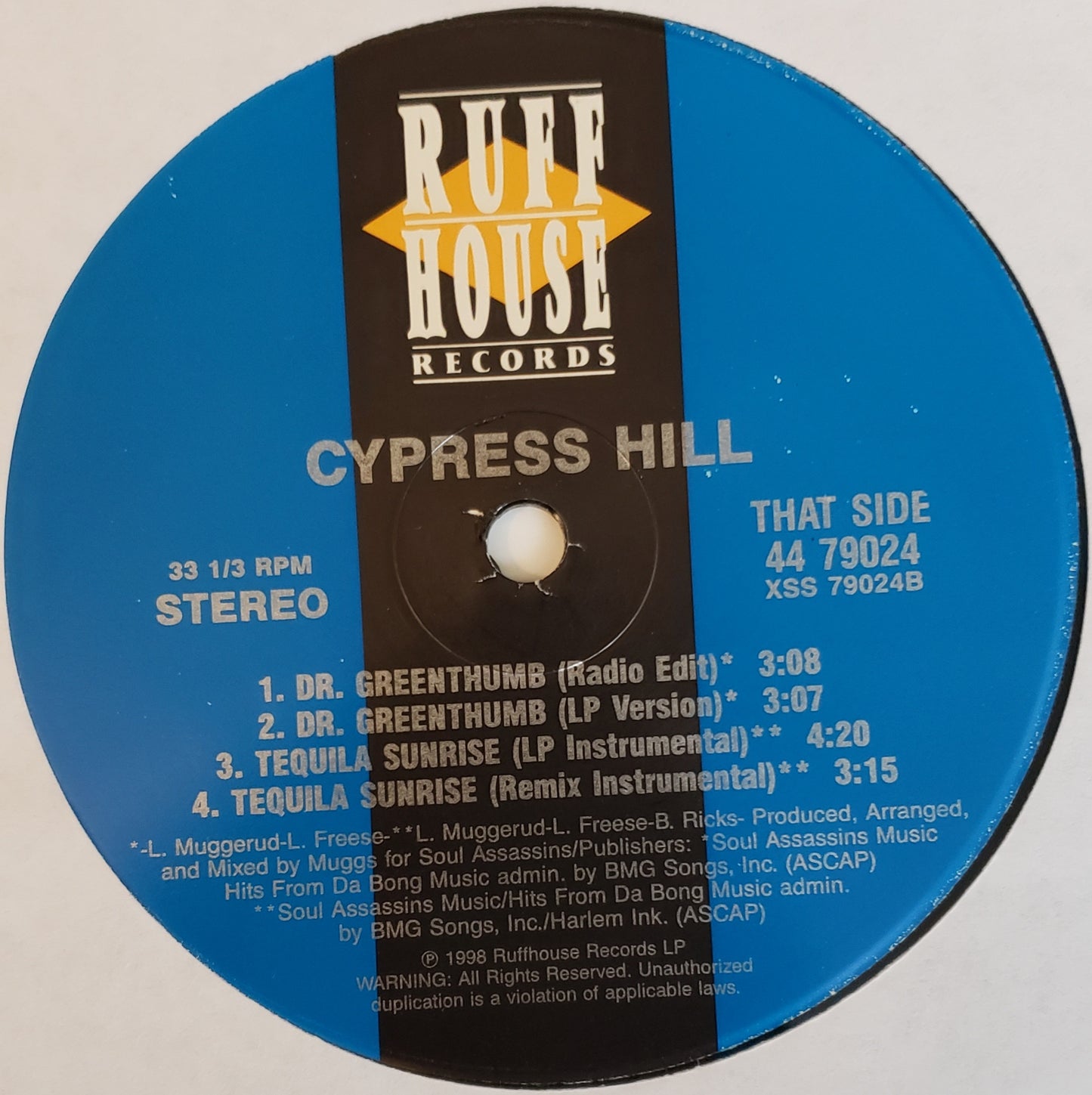 CYPRESS HILL - TEQUILA SUNRISE / DR. GREENTHUMB (12" VINYL)Vintage RARE!!