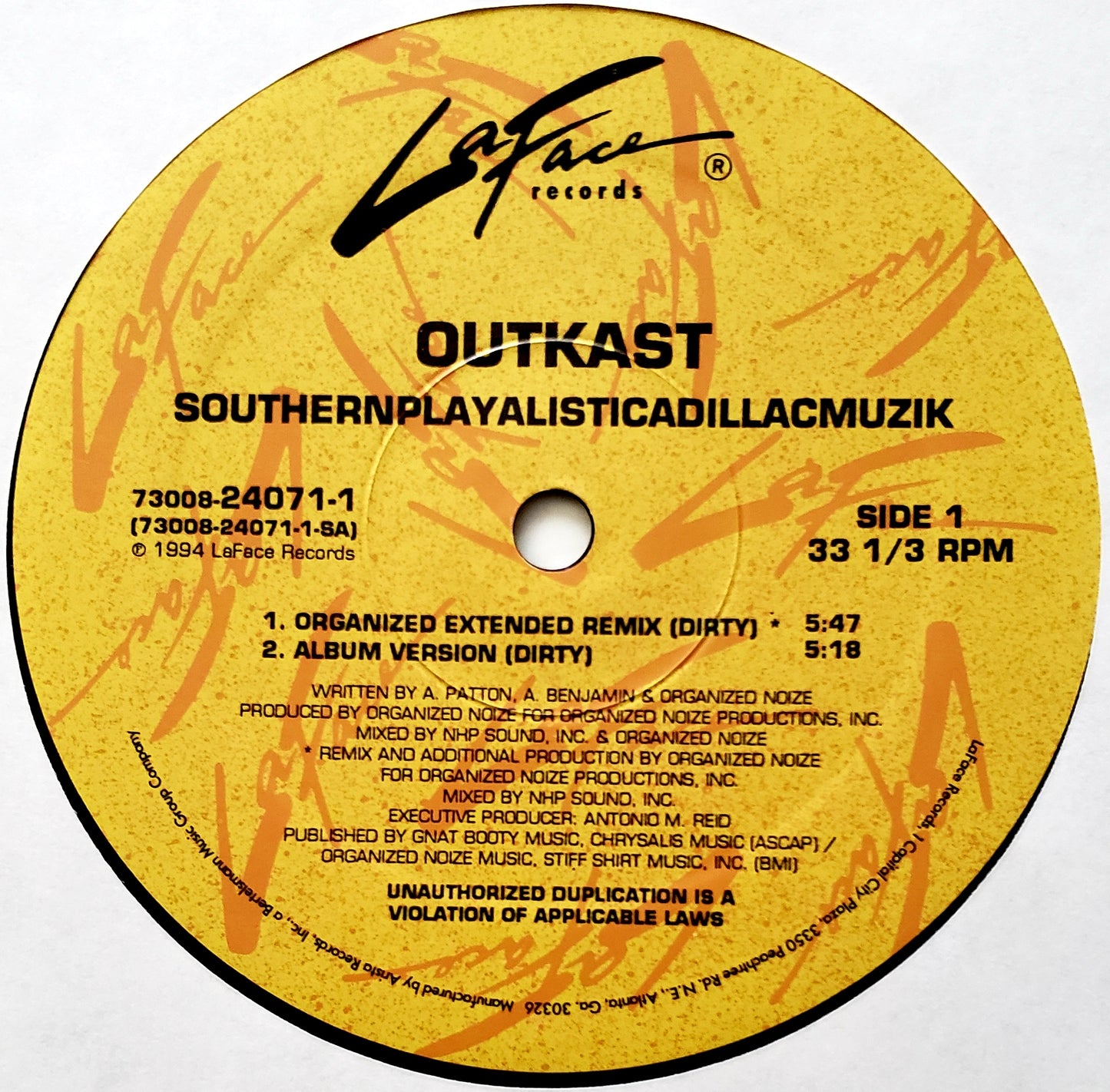 Outkast - Southernplayalisticadillacmuzik (12"Vinyl) RARE!!