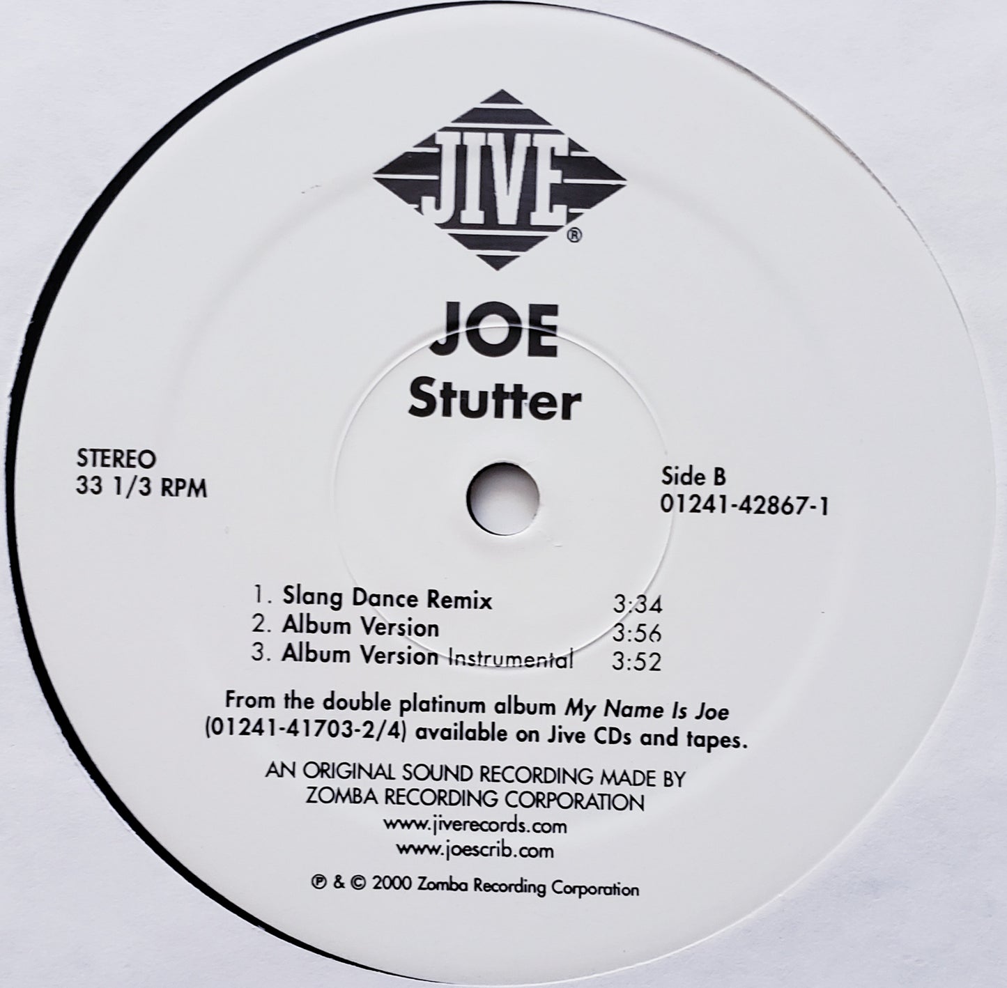 Joe – Stutter (Double Take Remixes featuring Mystikal)- 12" Vinyl) RARE!!