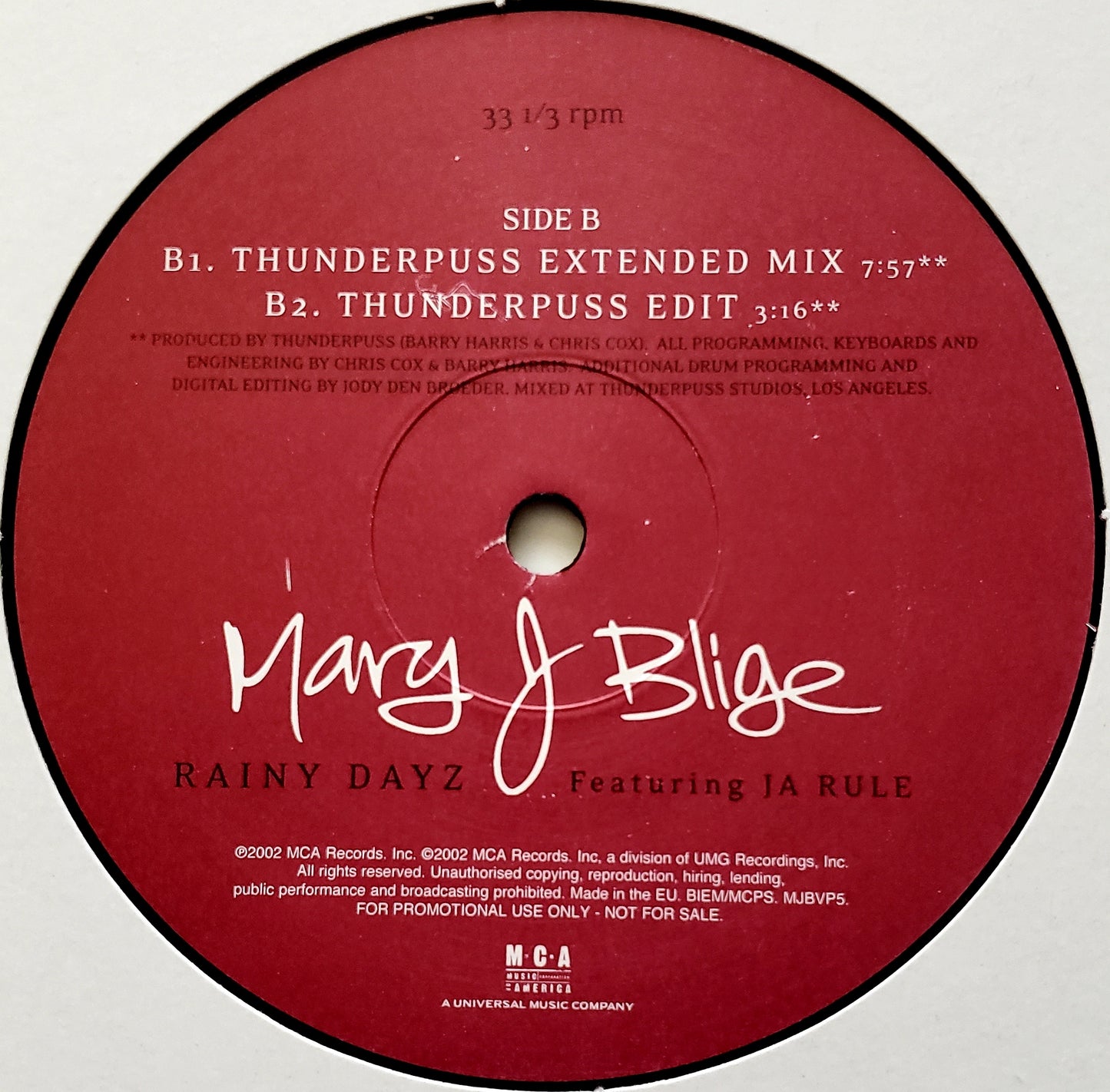 Mary J. Blige Featuring Ja Rule – Rainy Dayz (12" Vinyl)