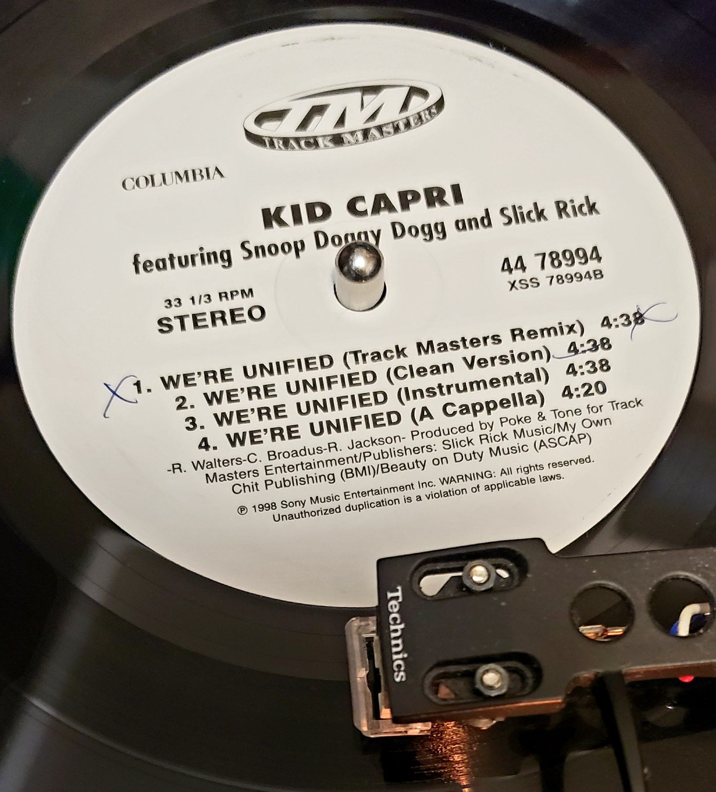 Kid Capri Featuring Snoop Doggy Dogg & Slick Rick -UNIFY 12" Vinyl LP RARE!!