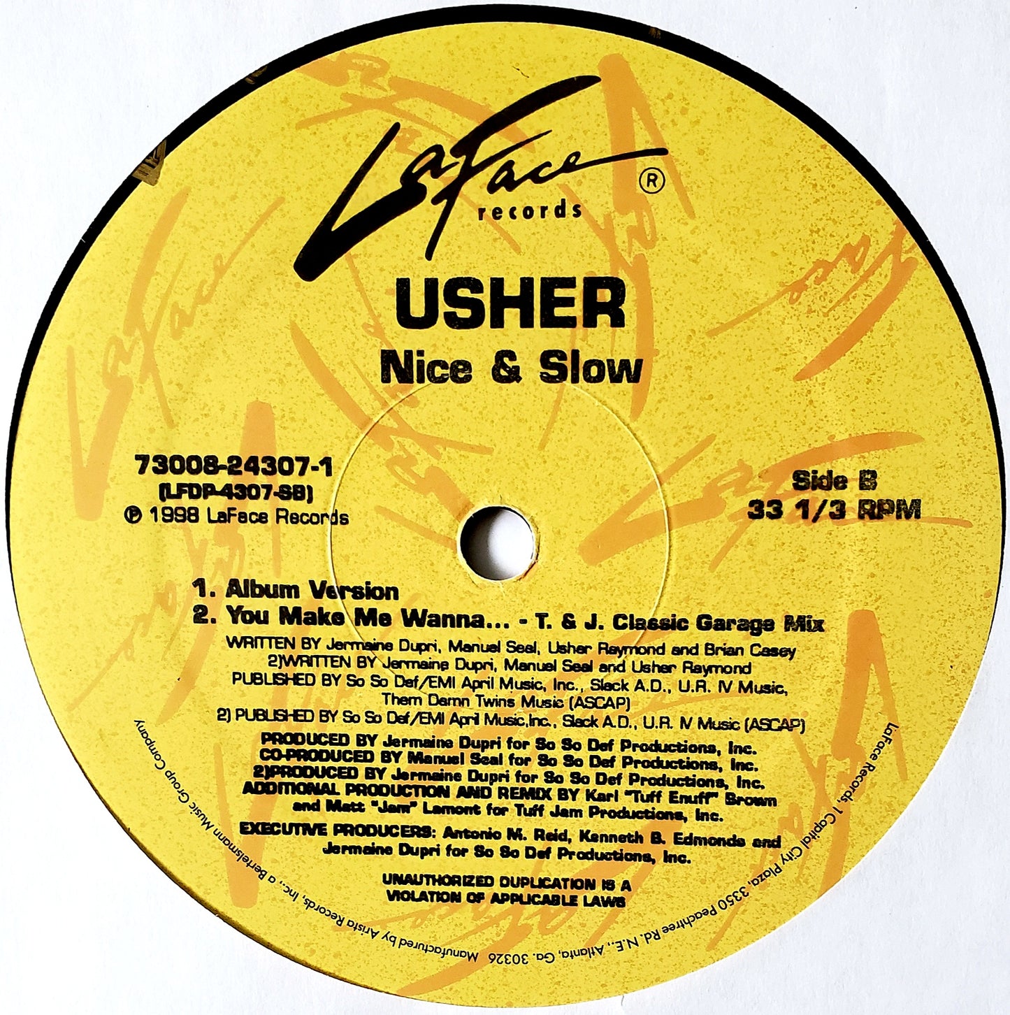 Usher – Nice & Slow (The Remixes) 12" Vinyl)