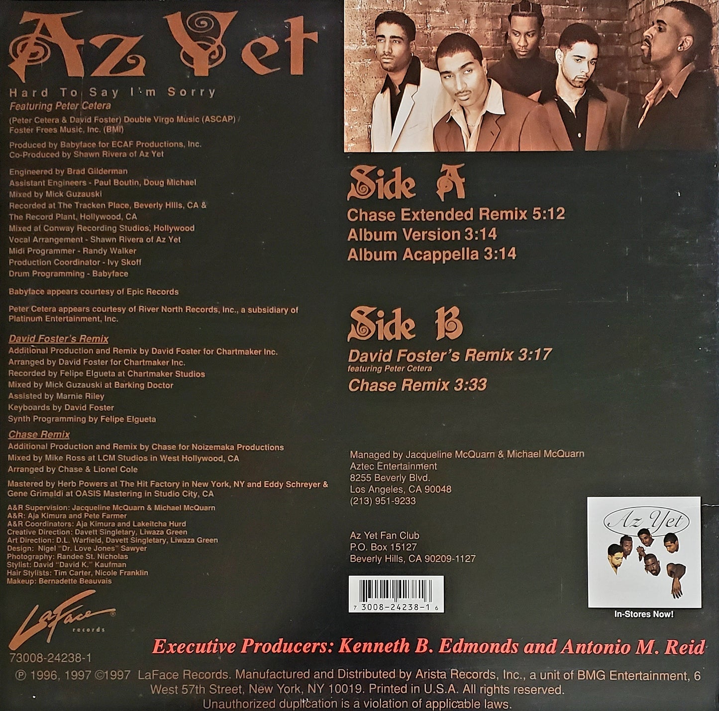 AZ YET "Hard To Say I'm Sorry" (12" Vinyl Record)