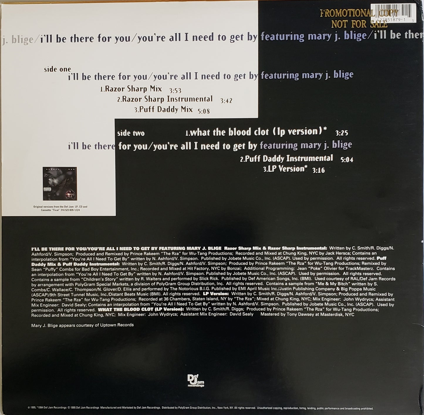 Method Man & Mary J Blige "I'll be there for you/you're all I need to get by (12" Vinyl)