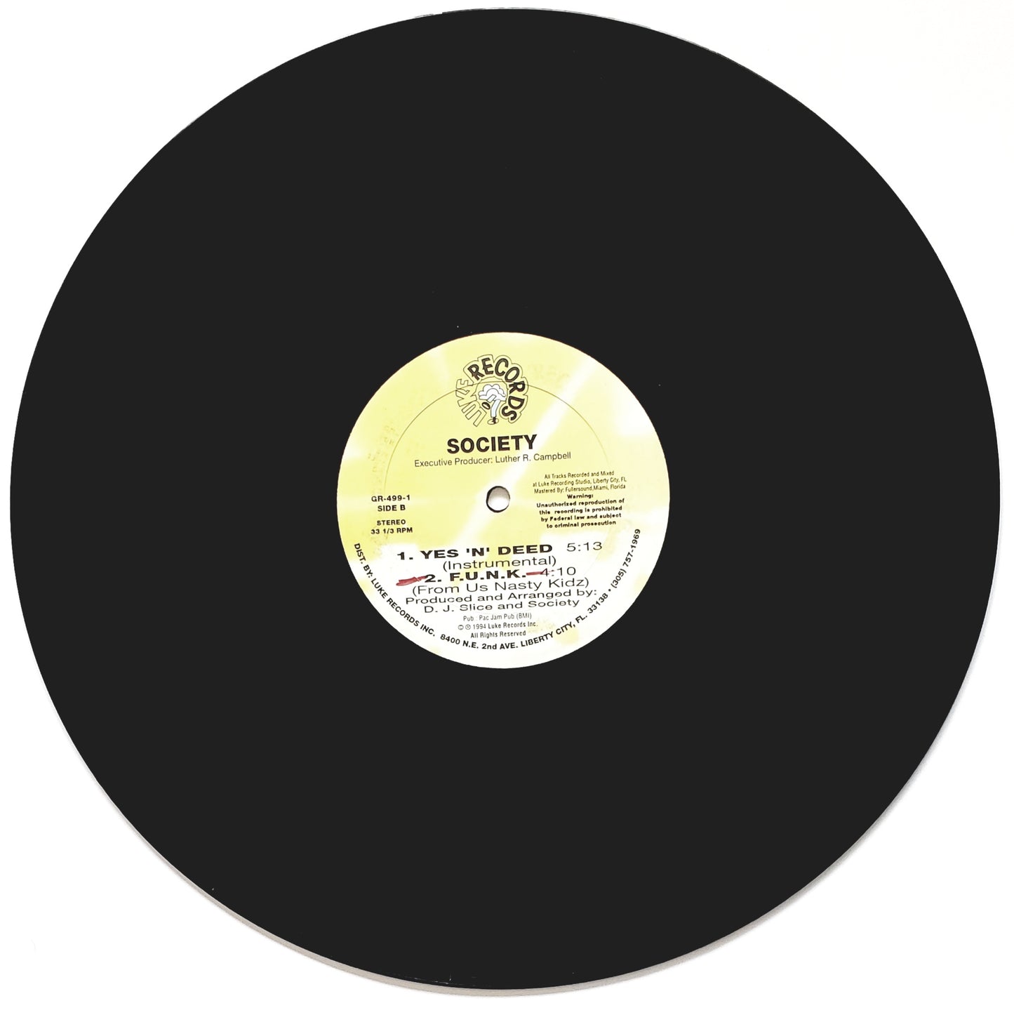 Society – Yes 'N' Deed/F.U.N.K (12" Vinyl) Vintage Hip Hop