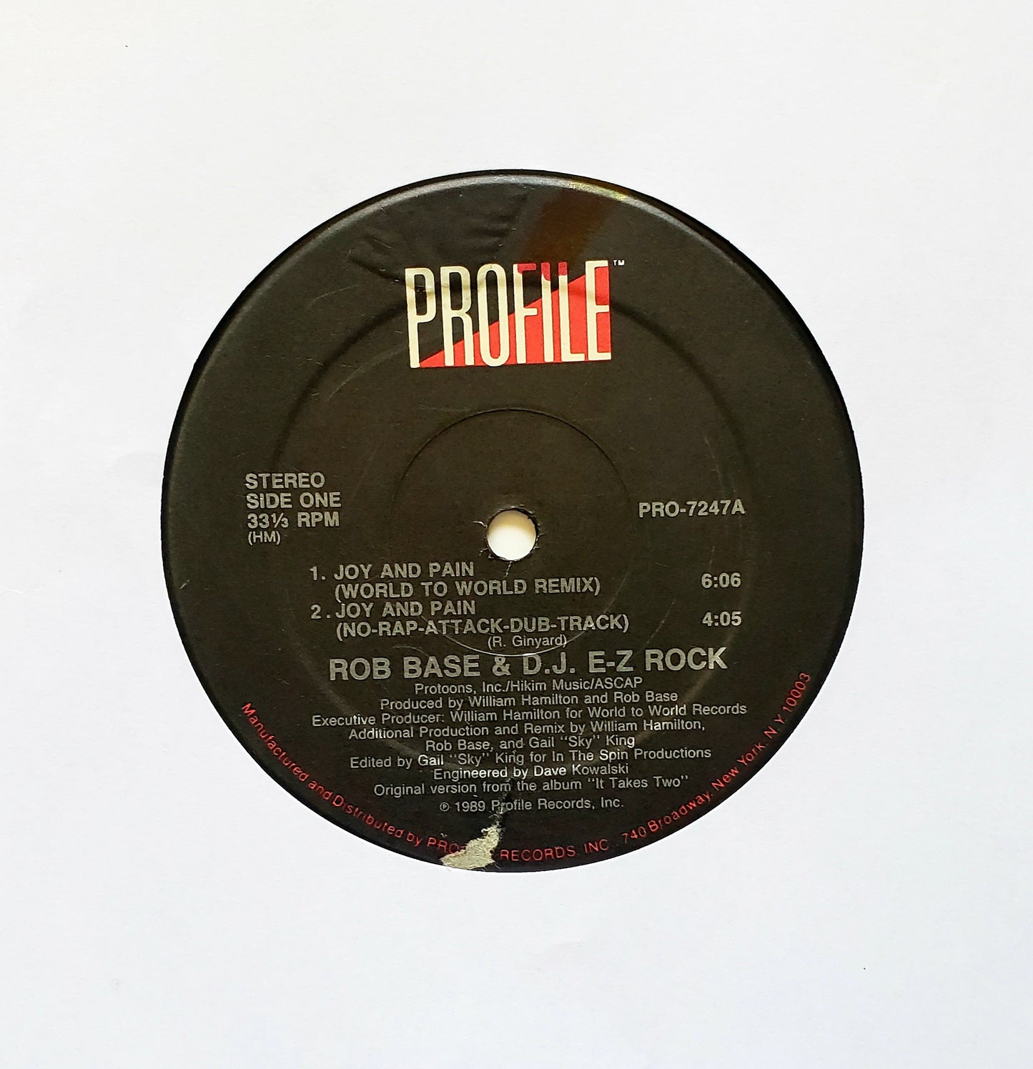 Rob Base & D.J. E-Z Rock - Joy And Pain/Times Are Gettin' Ill (Remix) (12" Vinyl)