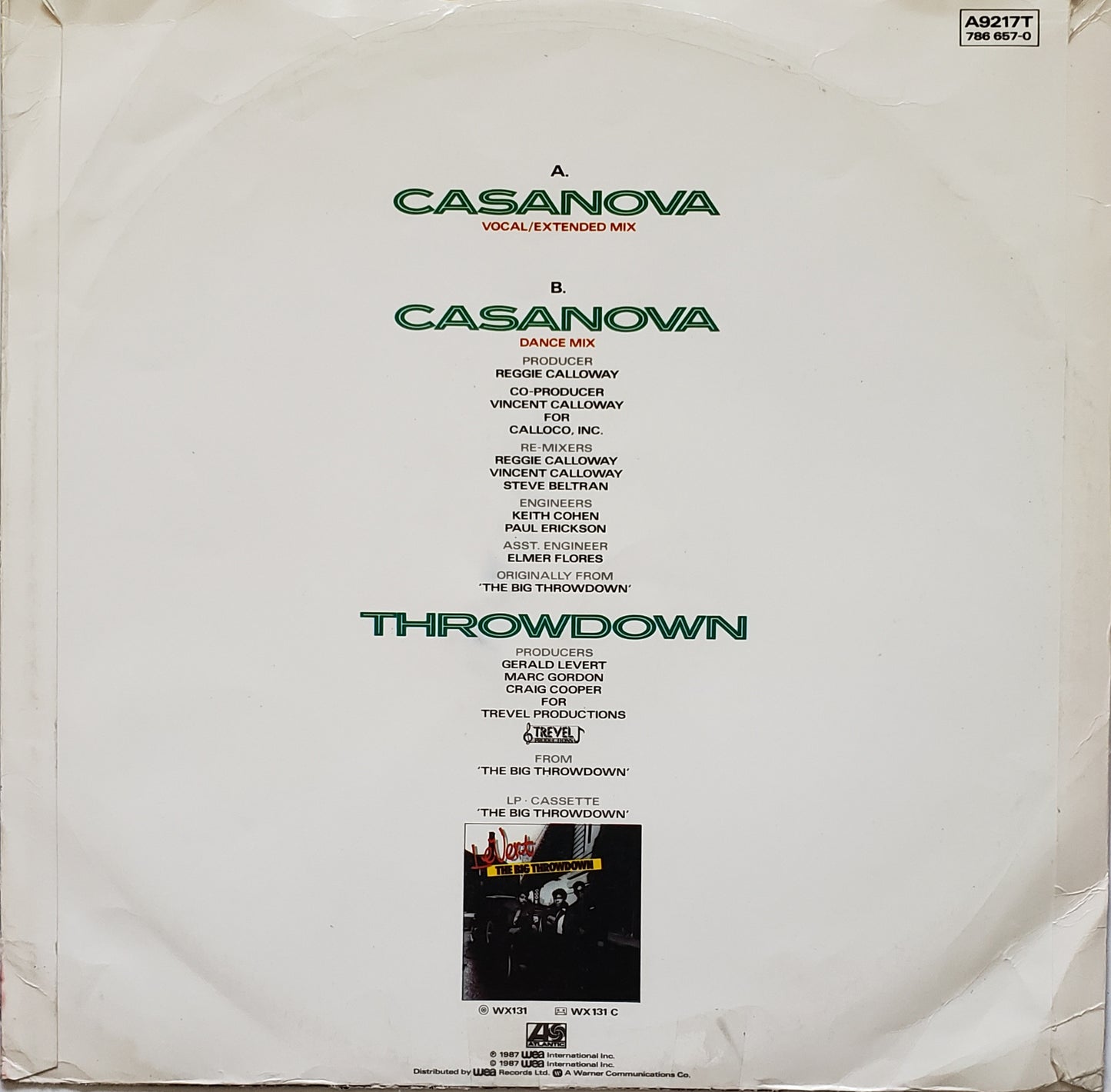 LEVERT CASANOVA /THROWDOWN (12" Vinyl) RARE VINTAGE!!