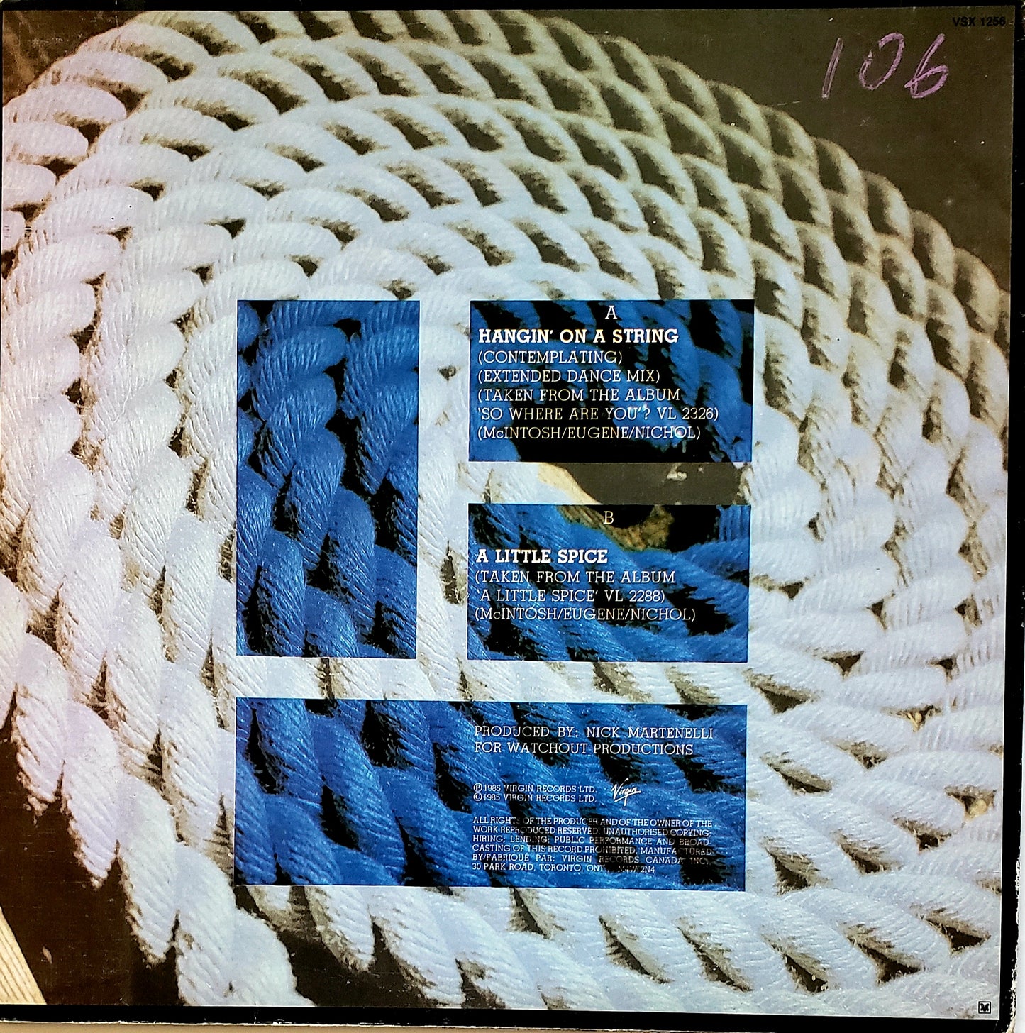 LOOSE ENDS "HANGIN' ON A STRING/A LITTLE SPICE" (12" Vinyl) RARE VINTAGE !!!