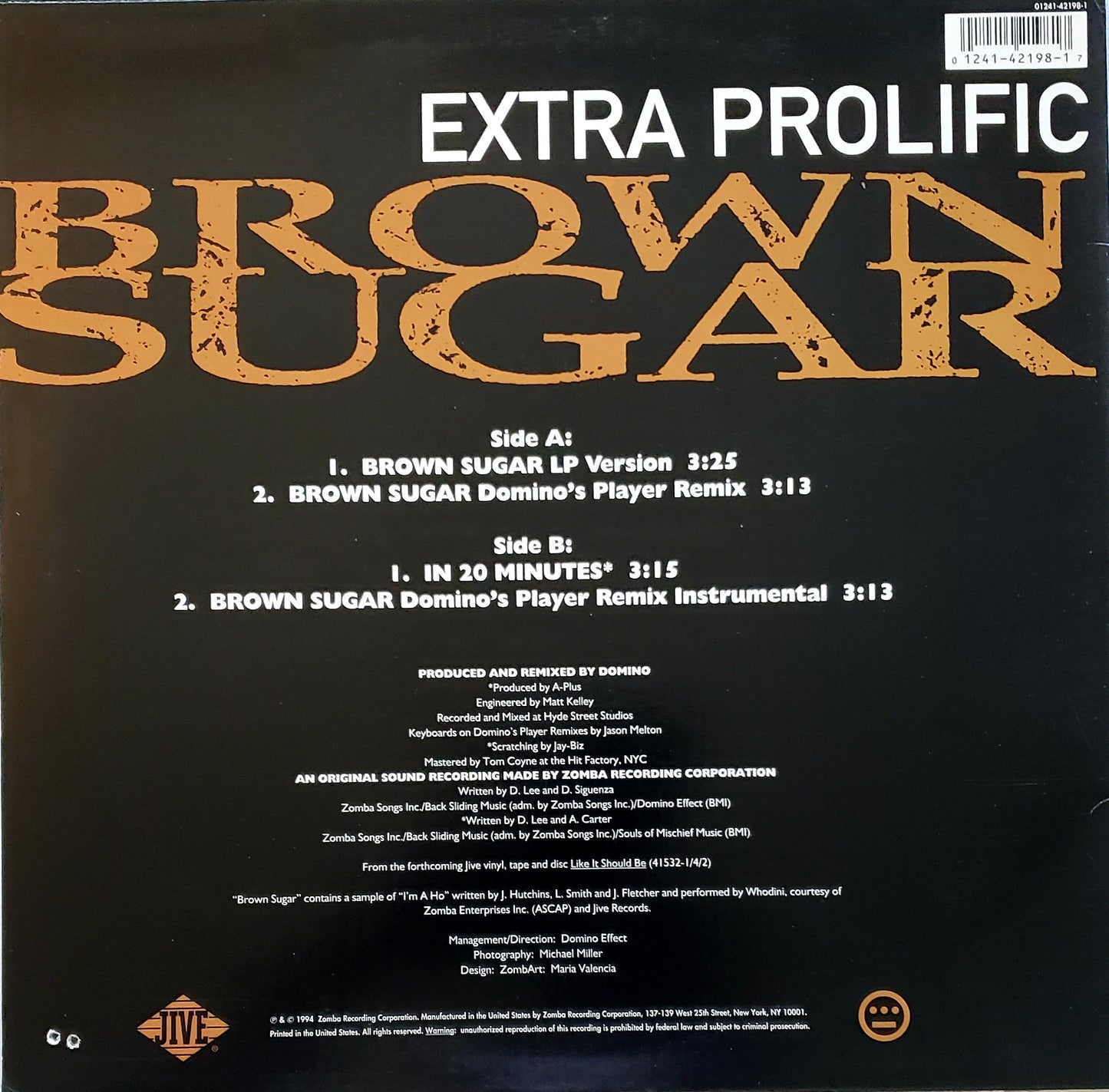 Extra Prolific Brown Sugar / 20 Minutes 12" Vinyl