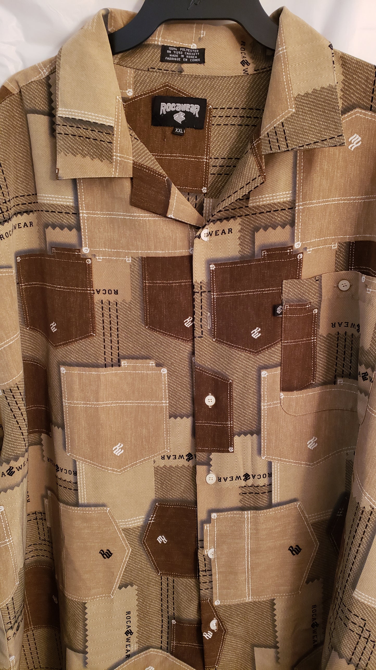 ROCAWEAR MENS SHORT SLEEVE BUTTON UP SHIRT (XXL)