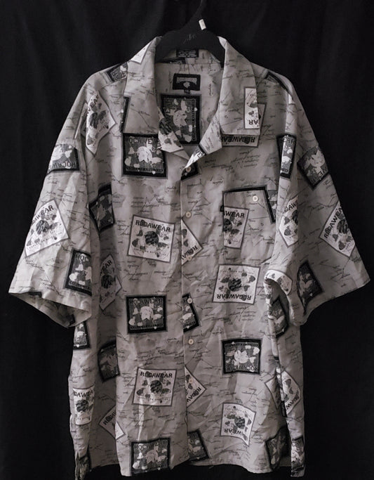 ROCAWEAR Hip Hop All Over Print Button Up Shirt Size Large (2XL) Vintage!!!