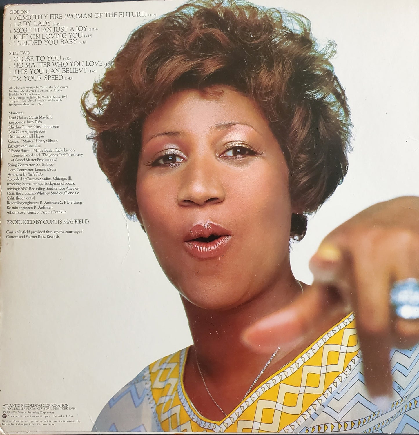 Aretha Franklin "Almighty Fire" (Vinyl LP Album)