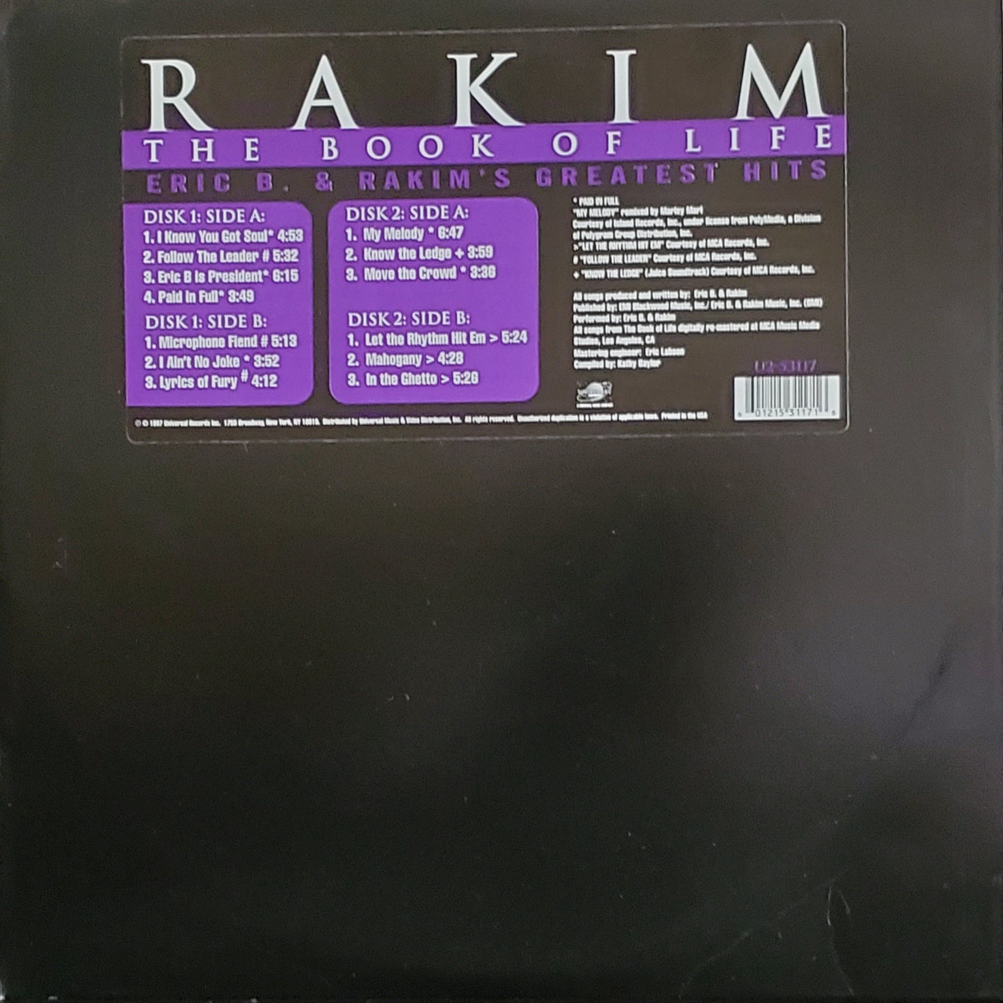 RAKIM "The Book Of Life"(2X LP Vinyl) VINTAGE