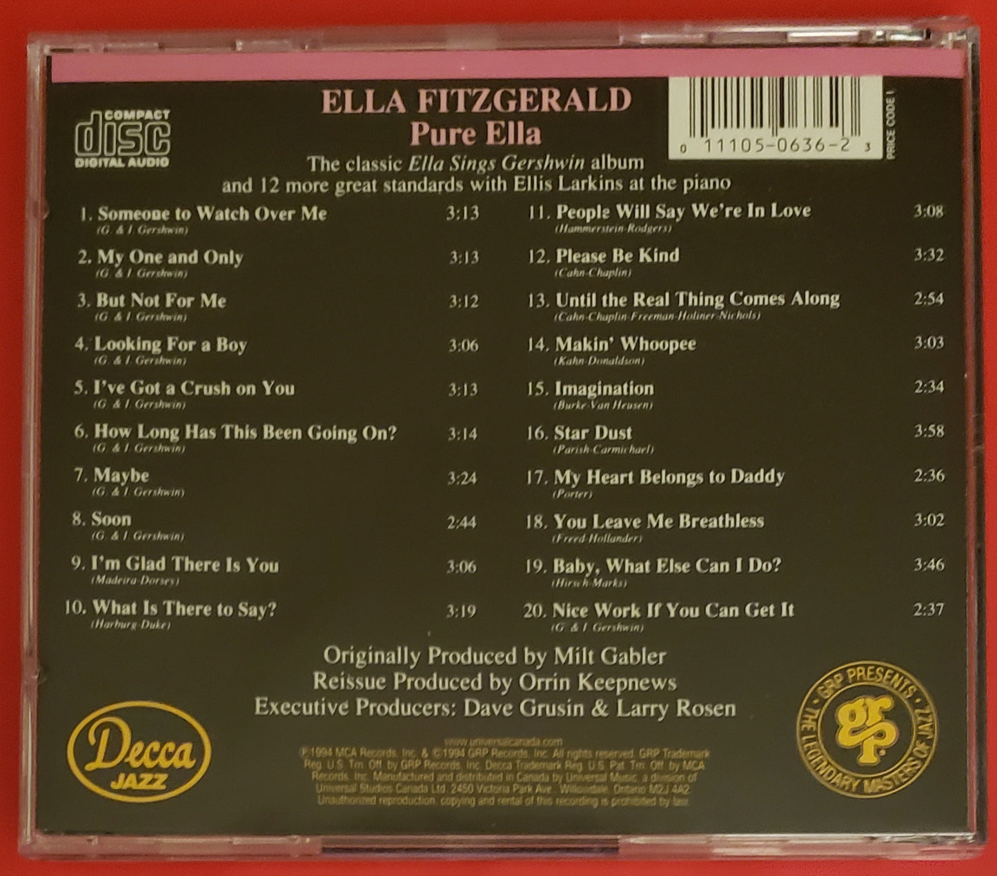 Ella Fitzgerald-Pure Ella (CD Album)