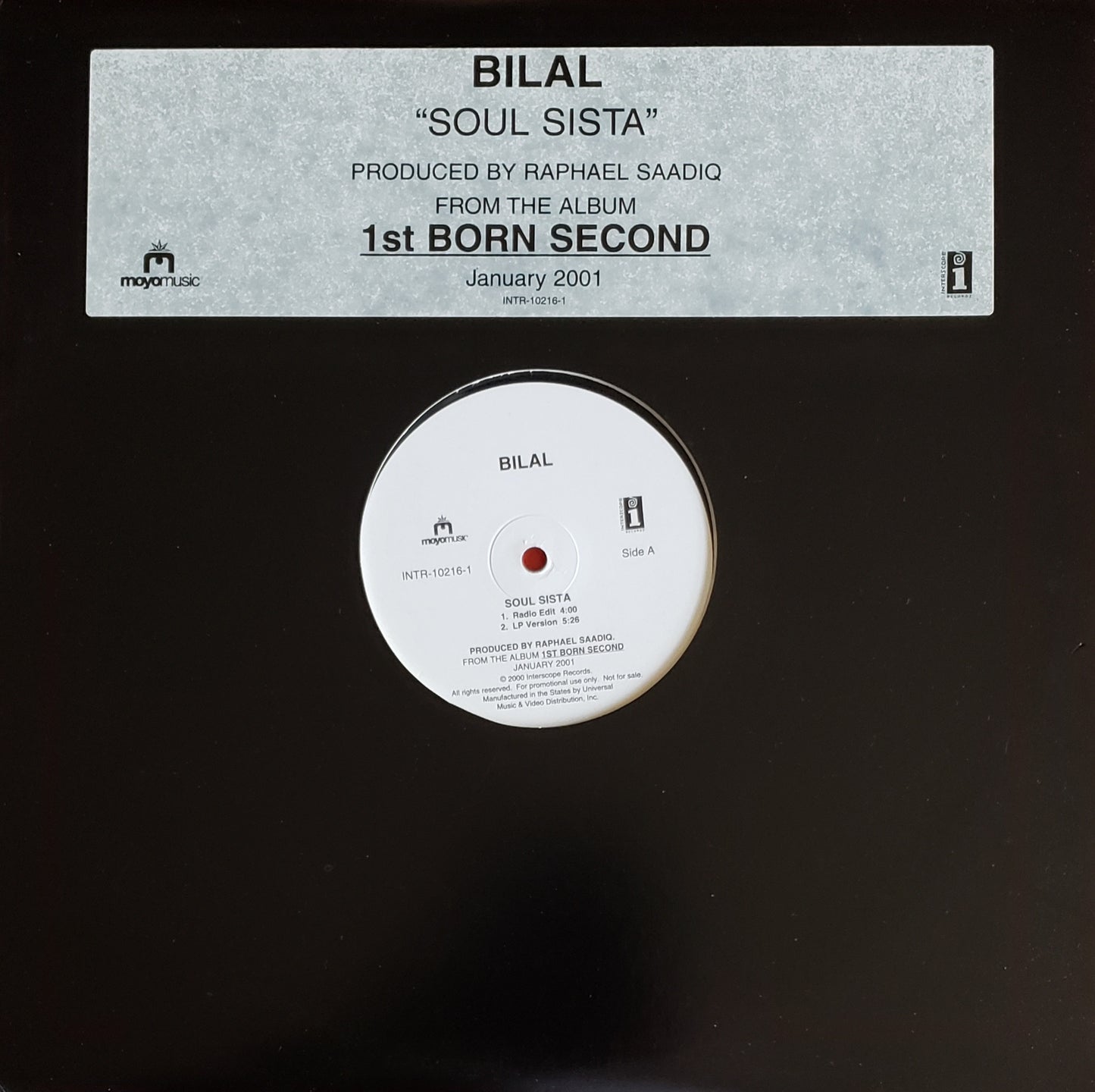 Bilal "Soul Sista" (12" LP Vinyl) RARE Vintage!!