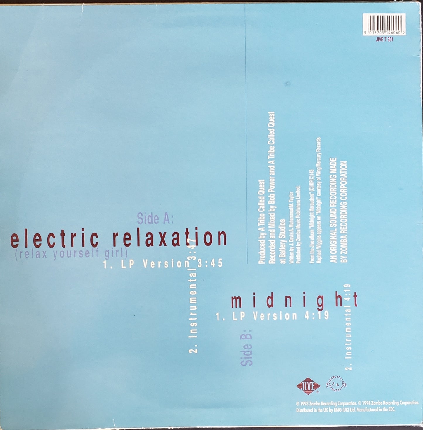 A Tribe Called Quest "Electric Relaxation/ Relax Yourself Girl"(12"Vinyl) VINTAGE