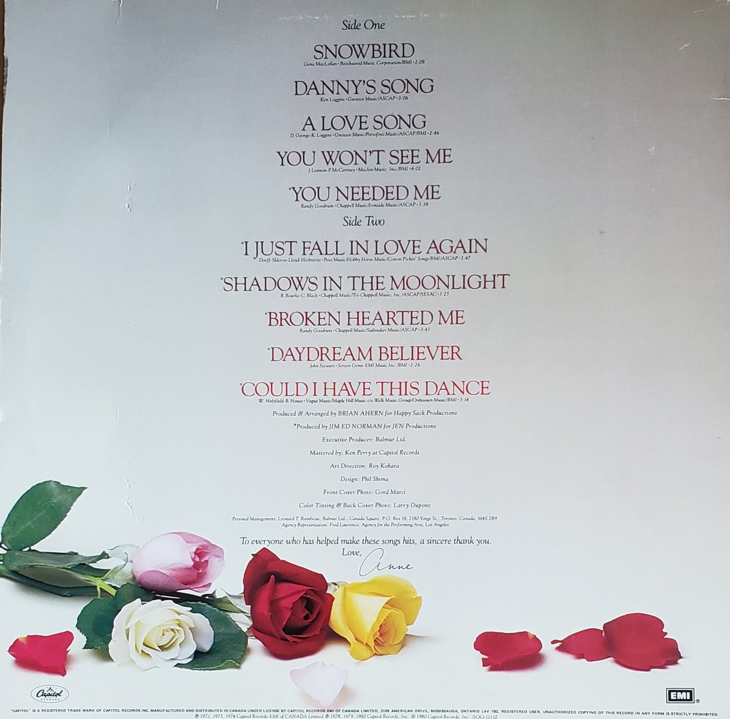 Anne Murray "Anne Murray's Greatest Hits" (Vinyl LP Album)