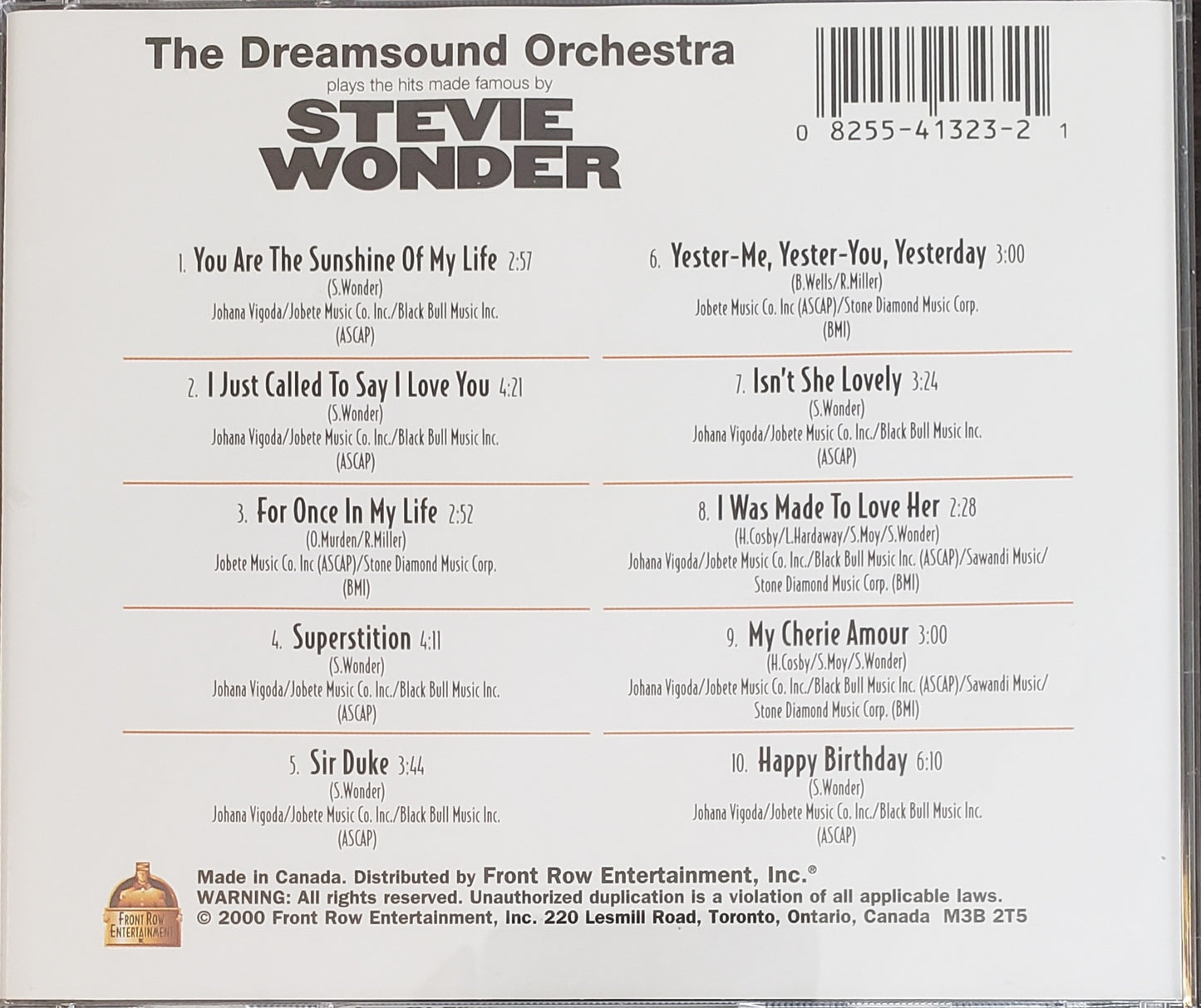 The Dreamsound Orchestra A Tribute to Stevie Wonder (CD)