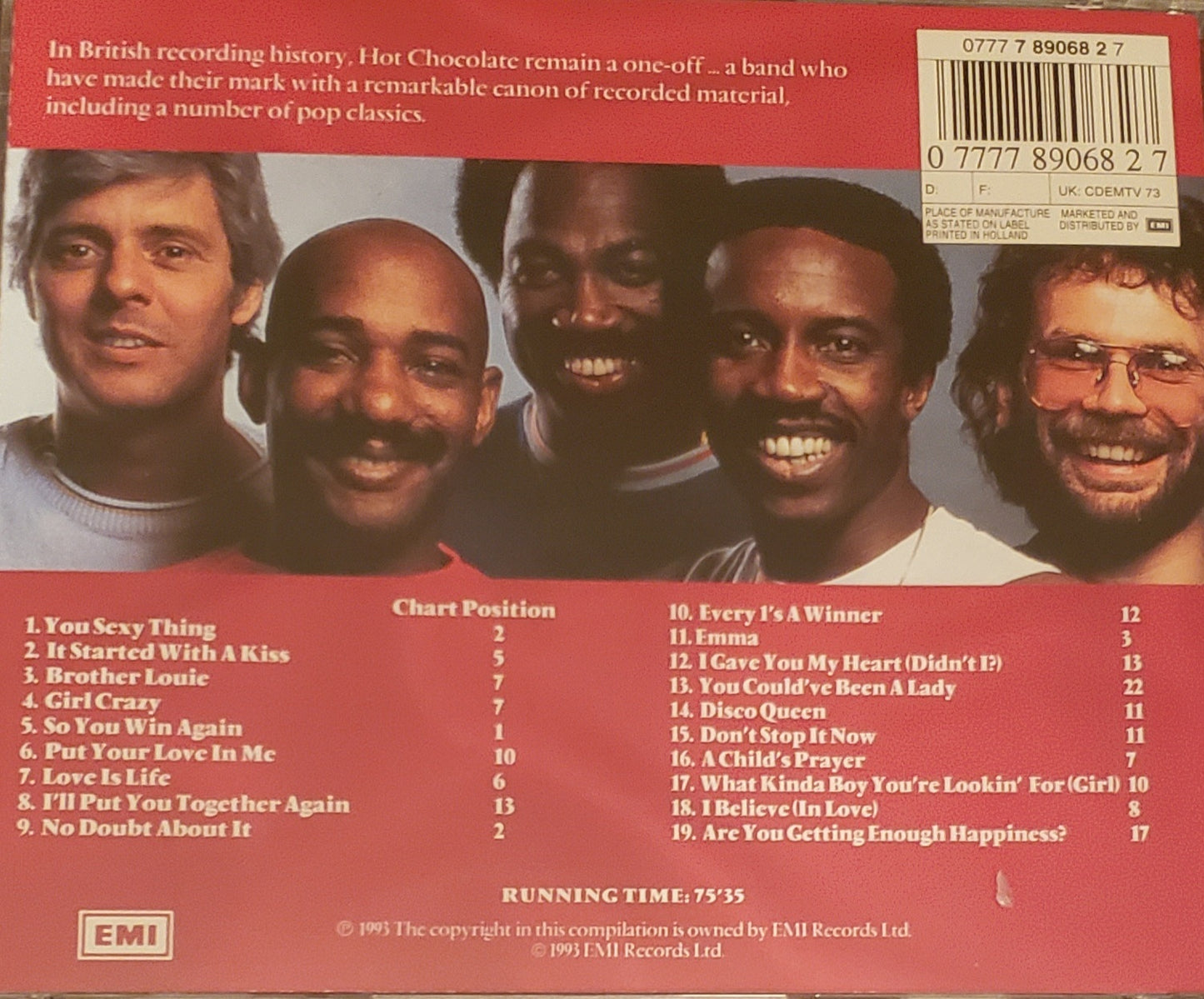 HOT CHOCOLATE "Their Greatest Hits"(CD Album)